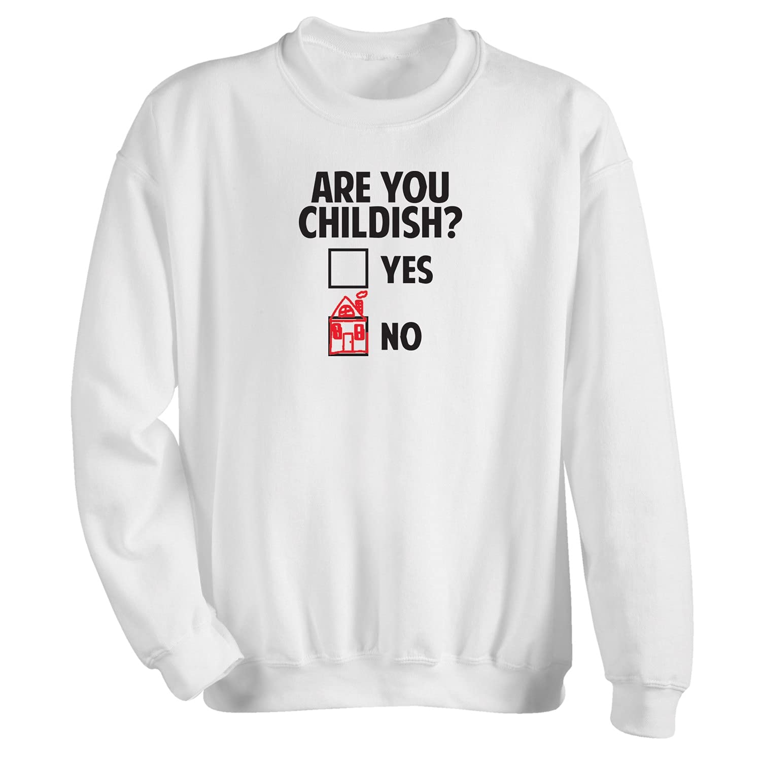 Funny 'What on Earth Are You Childish?' White Adult Sweatshirt - Casual Pullover for Relaxing, Lounging & Streetwear Fashion