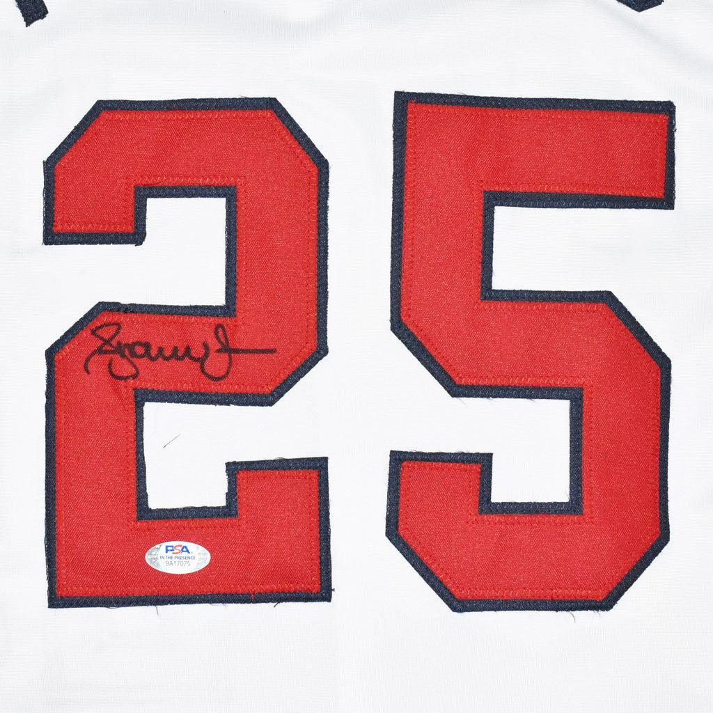 Authentic Andruw Jones Signed Atlanta Braves White Baseball Jersey with JSA COA - Perfect for Collectors, Sports Memorabilia Fans & Home Decor