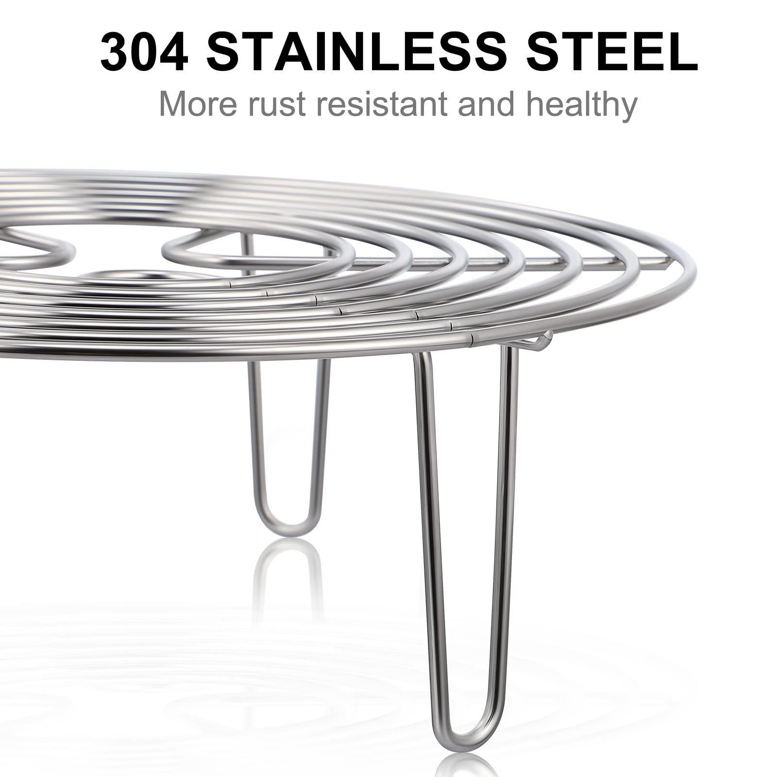 Hemoton Stainless Steel Round Cooling Rack for Baking, Cooking, Steaming - Fits Air Fryer, Stockpot & Pressure Cooker | Perfect for Cooling Cookies, Roasting Veggies & Multi-Purpose Kitchen Use