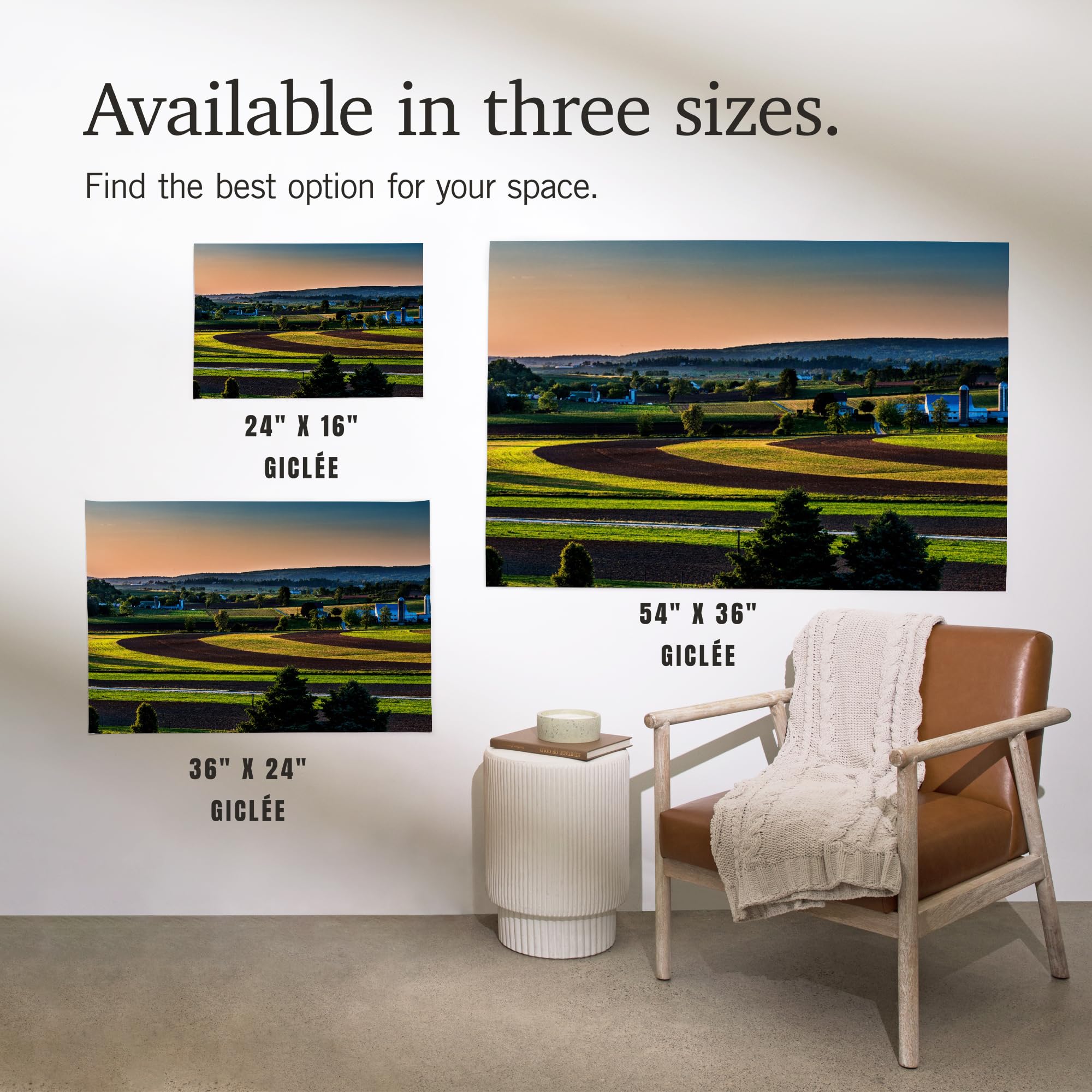 Lantern Press 16x24 Inch Giclee Art Print - Sunset in Amish Country Wall Decor for Living Room, Bedroom & Office | Premium Canvas Painting for Home & Office Decoration