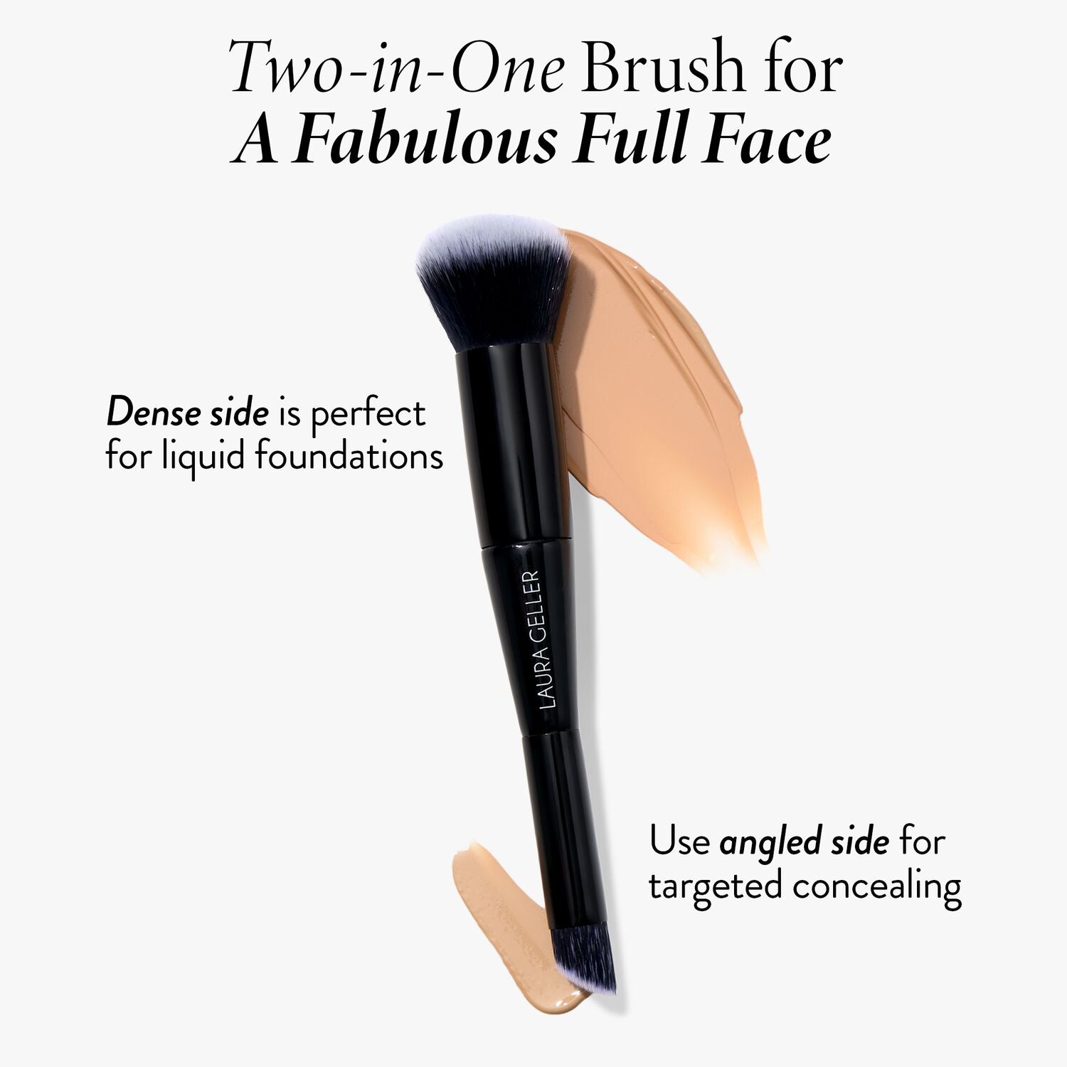 Dual Ended Concealer & Foundation Brush - Professional Makeup Brush for Flawless Coverage - Perfect for Contouring, Highlighting, and Full Face Makeup Application