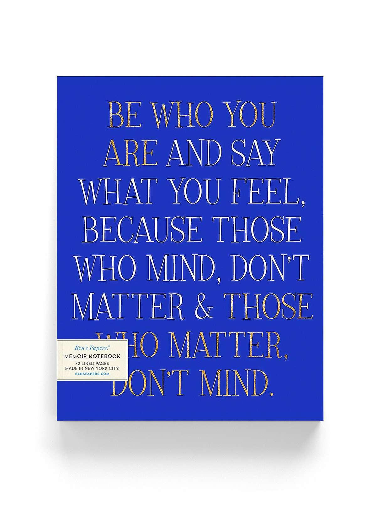 Be Who You Are Gold Foil Journal Notebook - Inspirational Writing Diary for Self-Reflection, Gratitude & Goal Setting - Perfect for Daily Journaling, Memoir Writing & Personal Growth
