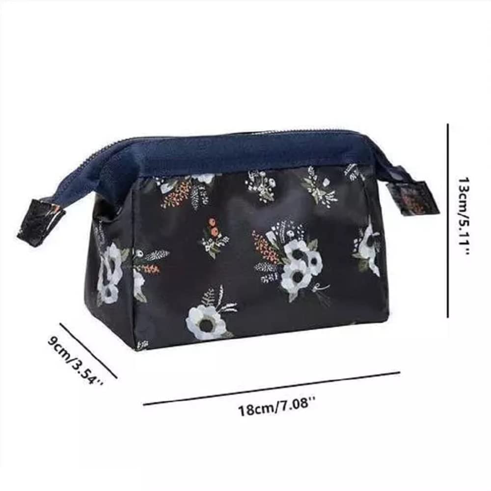 DOCAT Women's Makeup Pouch & Toiletry Organizer Bag - Cosmetic Jewelry Travel Case with Olive Floral Design - Perfect for Travel, Gym, and Daily Essentials Storage