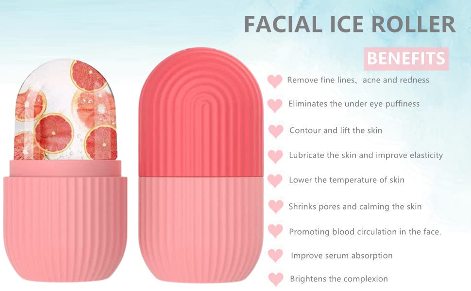 Aegon Ice Roller for Face - Cooling Face Massager for Men & Women | Reusable & Unbreakable Ice Cube Roller for Puffy Eyes & Glowing Skin (Pink) | Perfect for Morning Routine, Skincare & Post-Workout Recovery