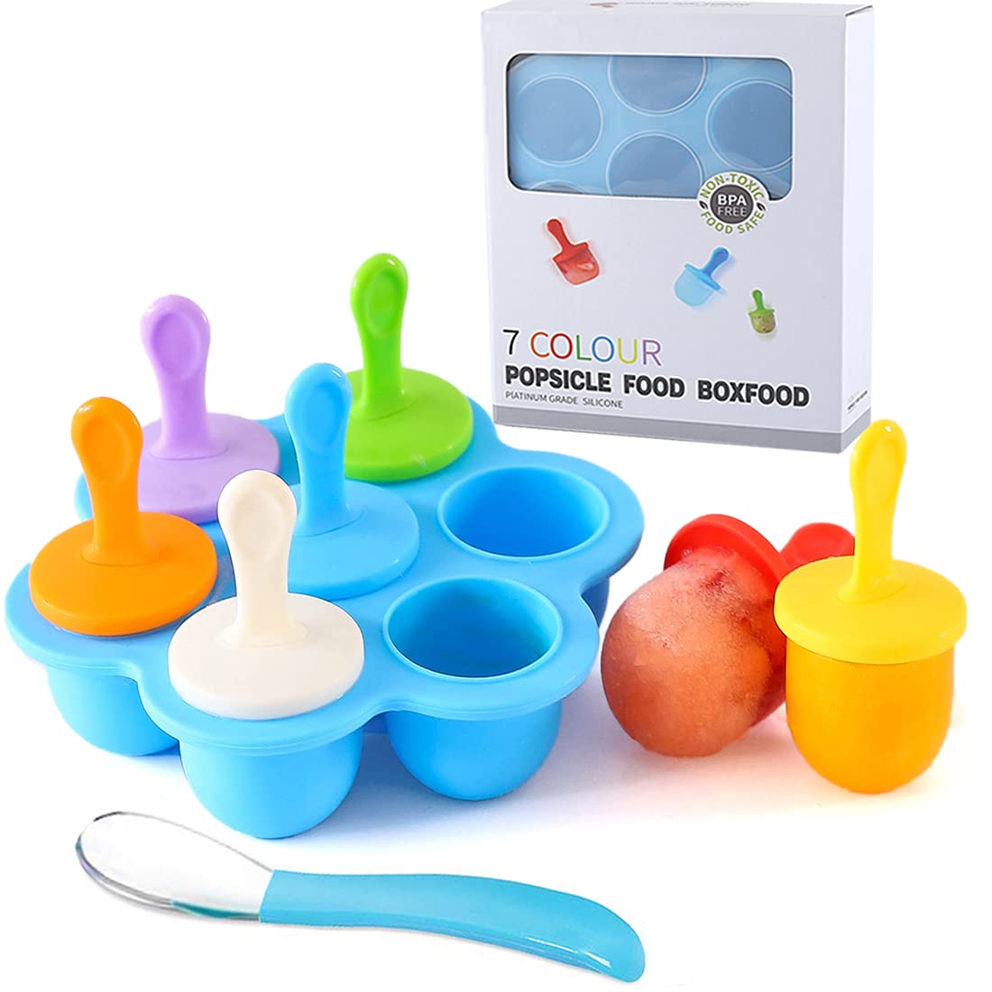 JBYAMUS BPA-Free Silicone Popsicle Molds Set - Reusable Ice Pop Molds for Homemade Ice Cream, DIY Frozen Treats, Kids Snacks - Includes Storage Container (Blue) - Perfect for Summer Parties, Family Fun & Healthy Desserts