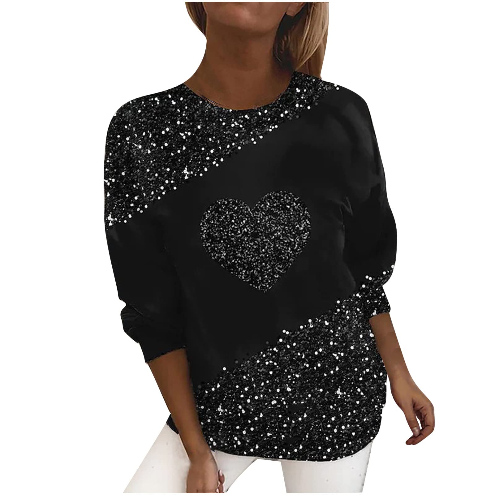 Women's Holiday Party Tops - Long Sleeve Cute Tunic Crewneck Casual Blouse - Perfect for Christmas Gatherings, Office Parties & Festive Celebrations