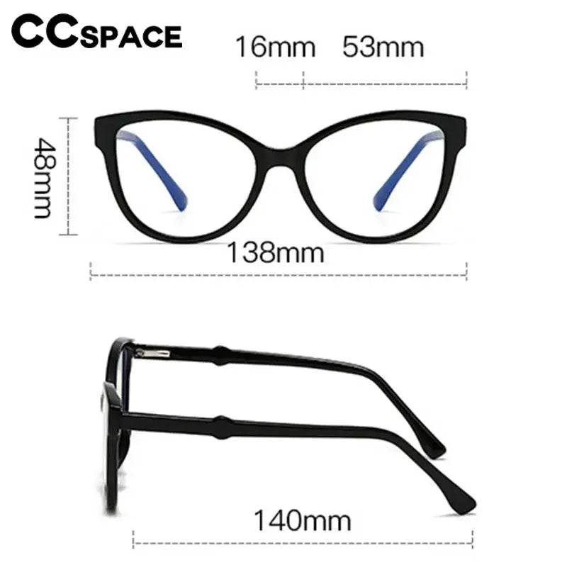 CCspace Women's Full Rim Oval Polycarbonate Reading Glasses R57605 - Lightweight & Stylish for Reading, Computer Work & Daily Use