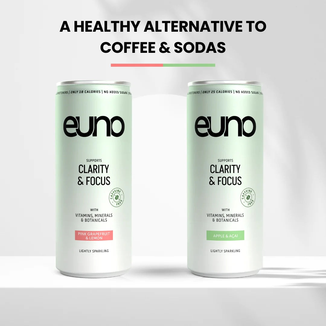 Euno Clarity & Focus Nootropic Drink - Brain Boosting Supplement with Natural Ingredients (12 Pack x 265g) - Enhance Mental Performance for Work, Study & Daily Focus