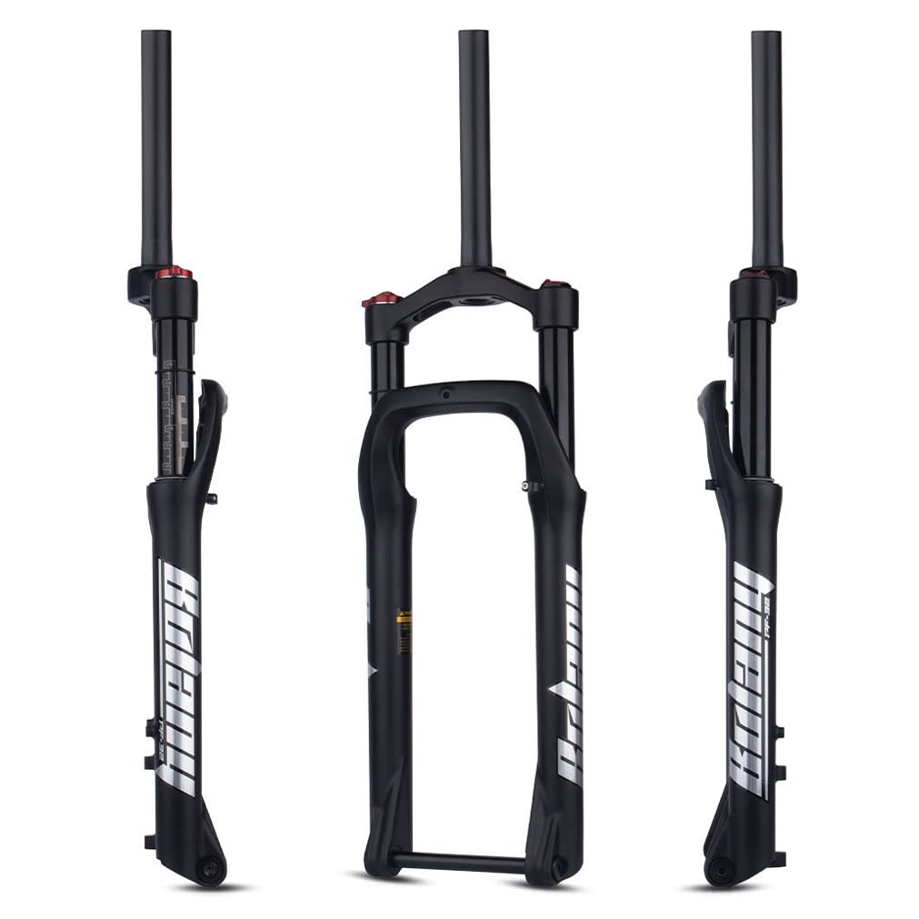 26x4.0 Fat Bike Air Suspension Fork - 120mm Travel, 28.6mm Straight Tube, Manual Lockout, 15x135mm Thru Axle - Perfect for Snow Biking & Off-Road Adventures