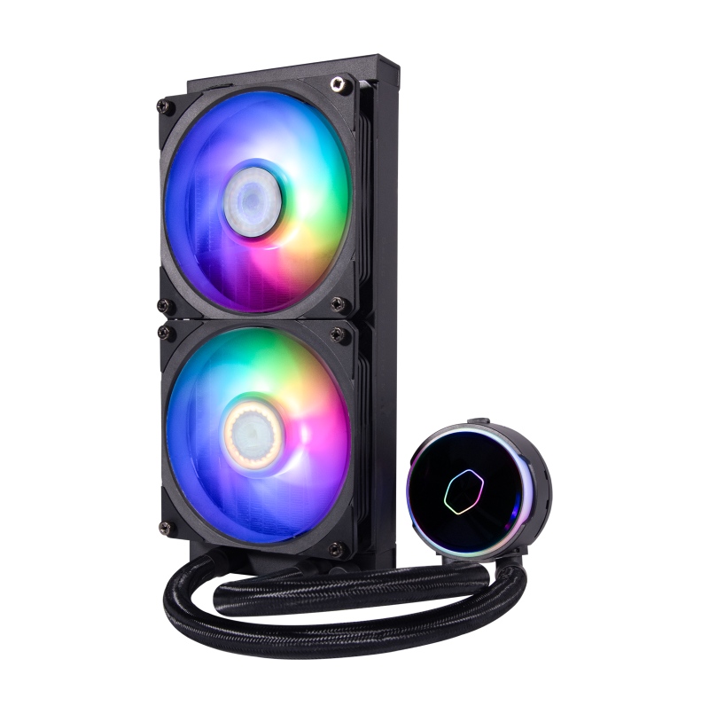 Cooler Master MLY D24M A23PZ R1 CM MASTERLIQUID PL240 FLUX ARGB CPU Liquid Cooler - 240mm Radiator, Dual Chamber Pump, 5-Year Warranty - Perfect for Gaming PC Builds & High-Performance Cooling