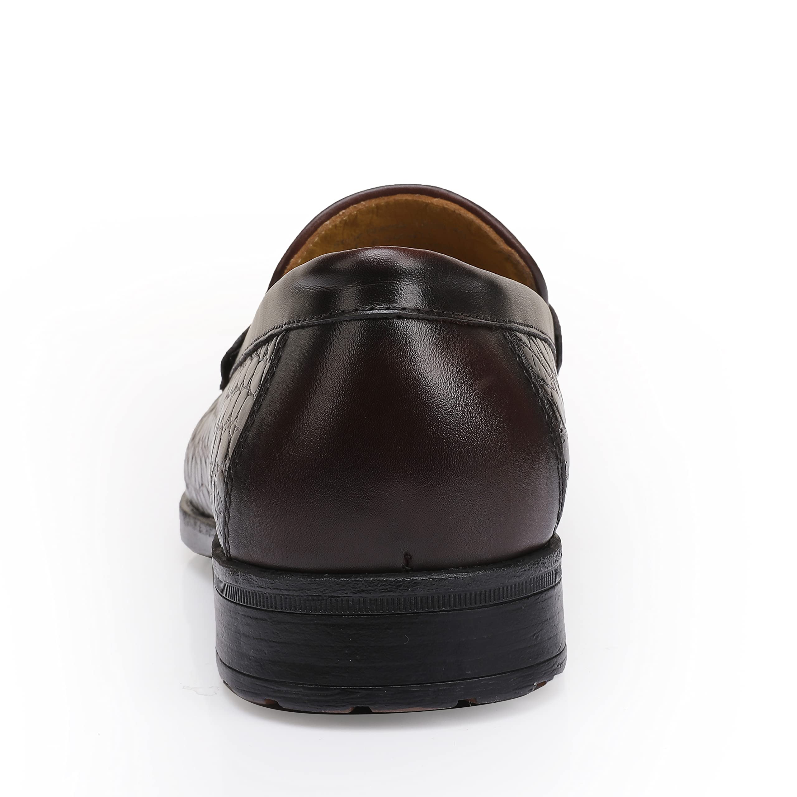 Premium Men's Leather Penny Loafers - Formal Dress Shoes with Crocodile Print - Soft Slip-On Loafers for Business & Casual Wear - Perfect for Office, Weddings & Special Occasions