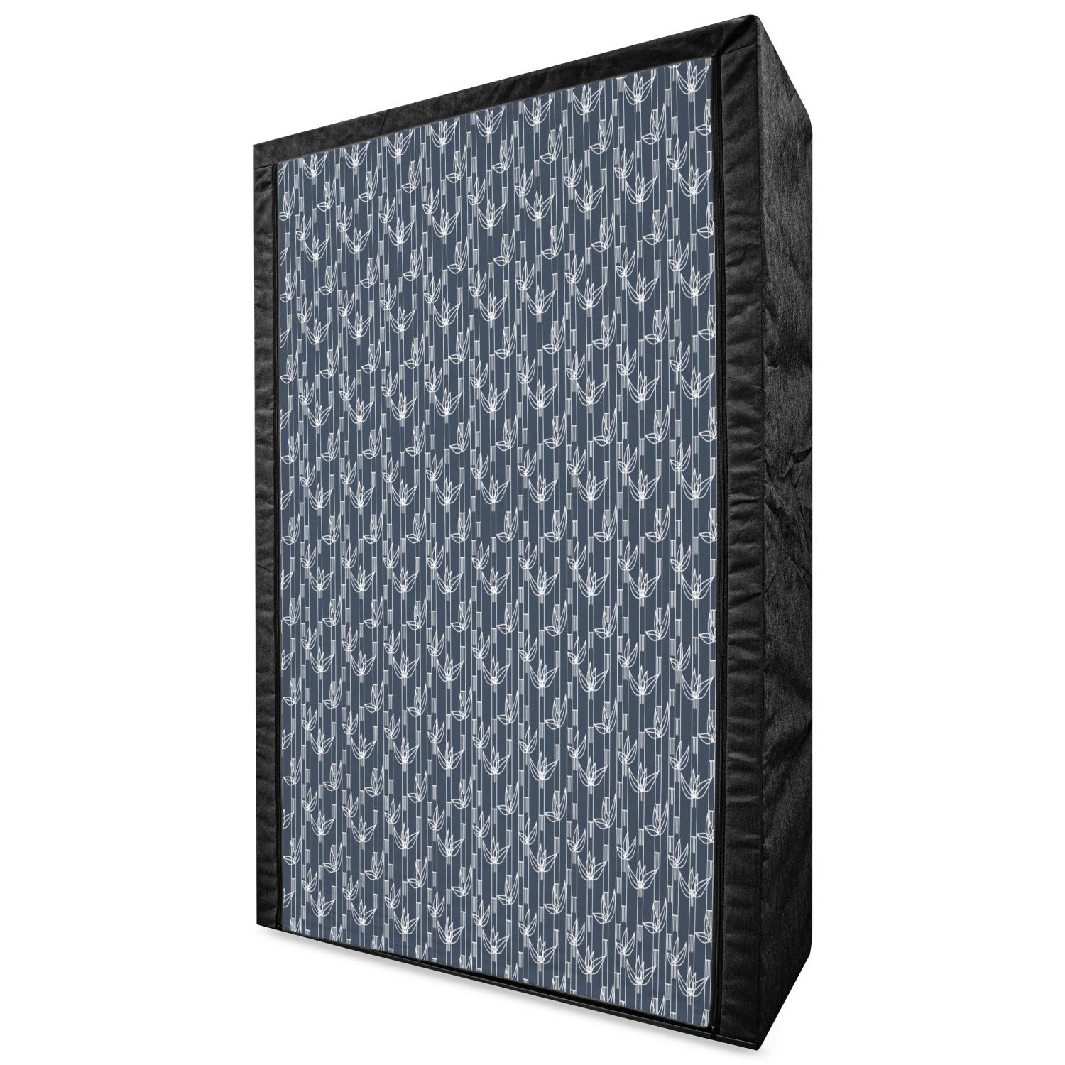 Ambesonne Japanese Style Portable Fabric Wardrobe with Eastern Floral Stripes Pattern - 42.5