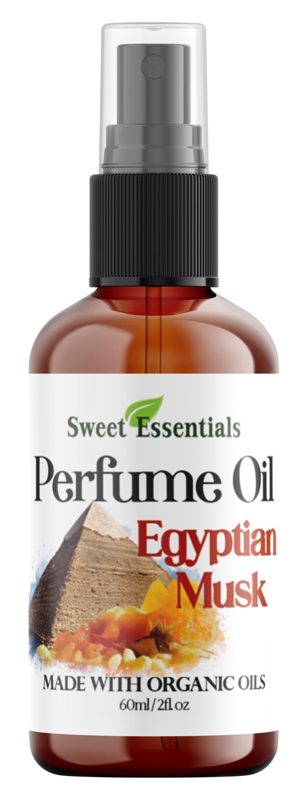 Premium Egyptian Musk Perfume Oil - 100% Organic & Natural, 2oz Spray Bottle for Hair & Body - Alcohol, Silicone & Preservative Free - Perfect for Daily Wear, Date Nights & Special Occasions