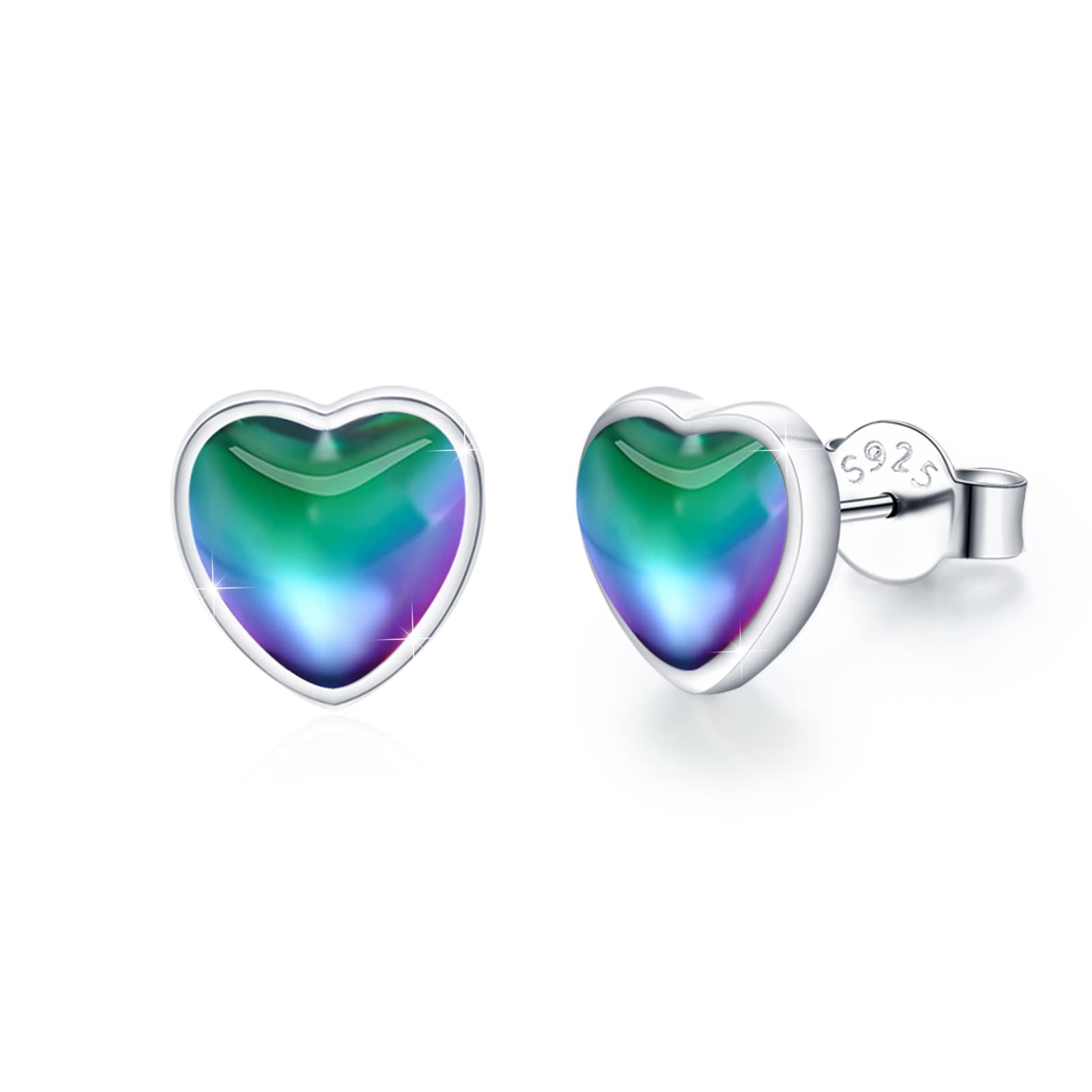 925 Sterling Silver Minimalist Heart Stud Earrings | Hypoallergenic Crystal Post Earrings for Sensitive Ears | Dainty Love Jewelry Gift for Women | Perfect for Christmas, Valentine's Day & Everyday Wear