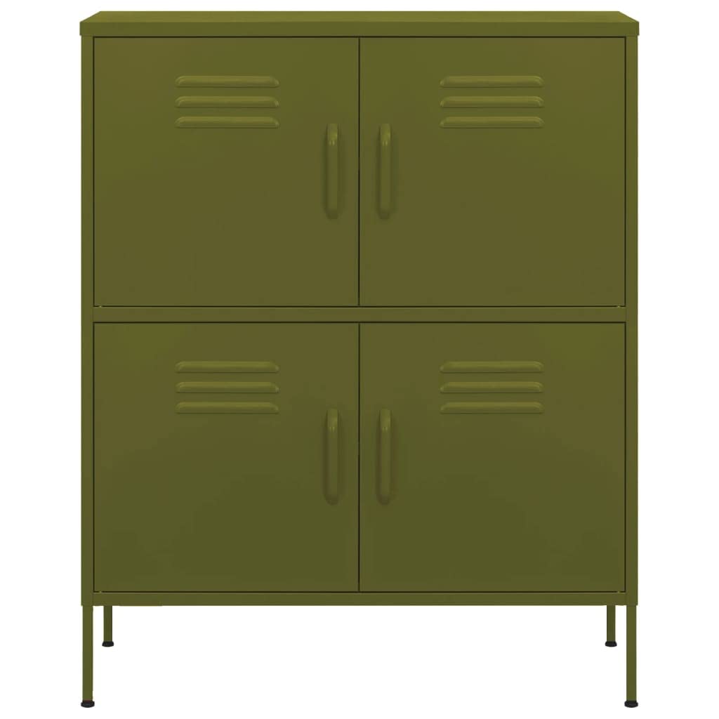 Steel Storage Cabinet with 4 Doors & 2 Adjustable Shelves - 31.5