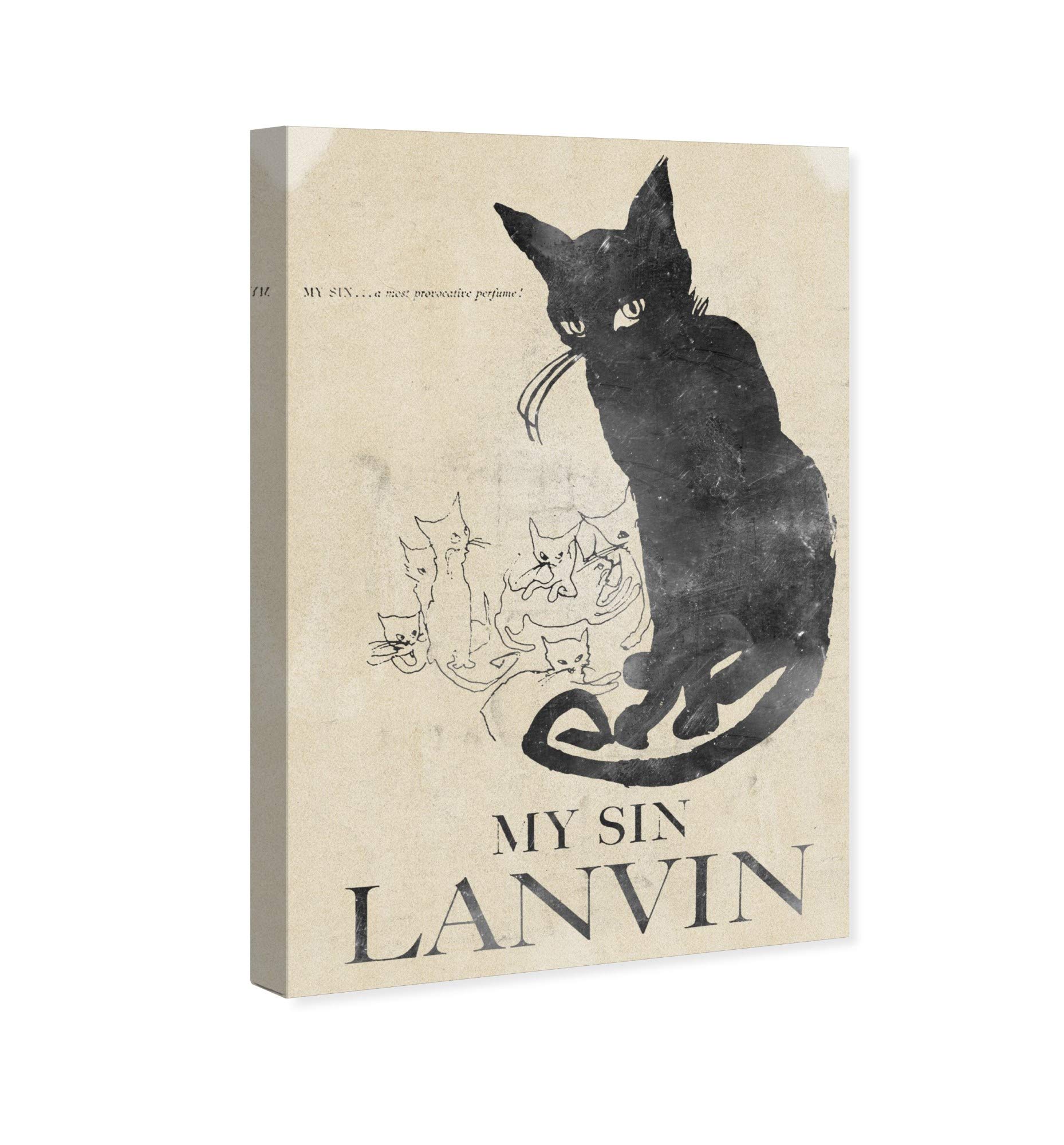Oliver Gal Artist Co. 'My Sin' Fashion Glam Wall Art Canvas Print - 20x30 Inches Black & Brown Home Decor for Living Room, Bedroom & Office