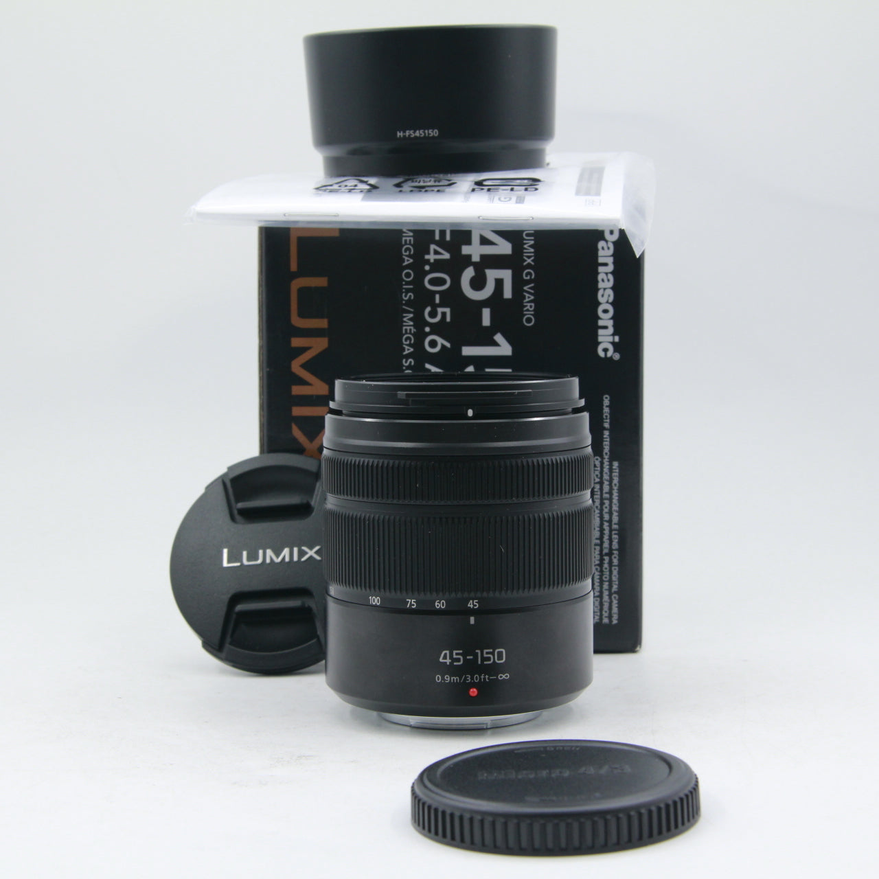 Panasonic Lumix G Vario 45-150mm f/4-5.6 ASPH MEGA O.I.S. Telephoto Zoom Lens (Matte Black) - Excellent Open Box Condition - Perfect for Travel, Wildlife & Portrait Photography
