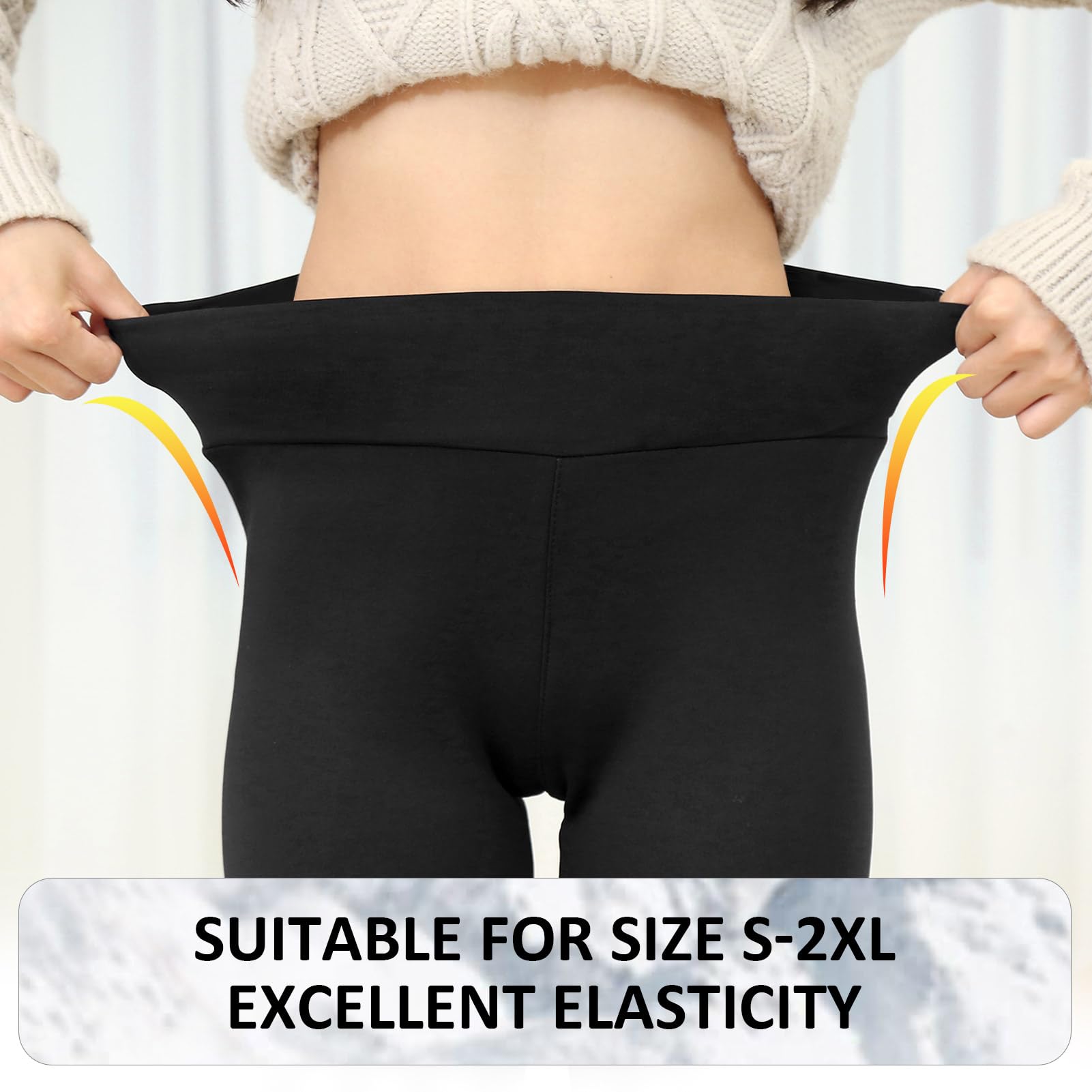 AMIYOYO Fleece Lined Leggings - Women's Thermal Winter Tights for Yoga & Gym