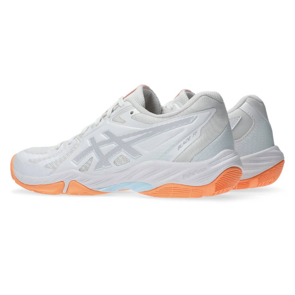 ASICS Blade FF Women's Indoor Volleyball Shoes - Lightweight Court Sneakers for Women (White/Grey Blue) | Perfect for Volleyball, Badminton & Indoor Sports Training