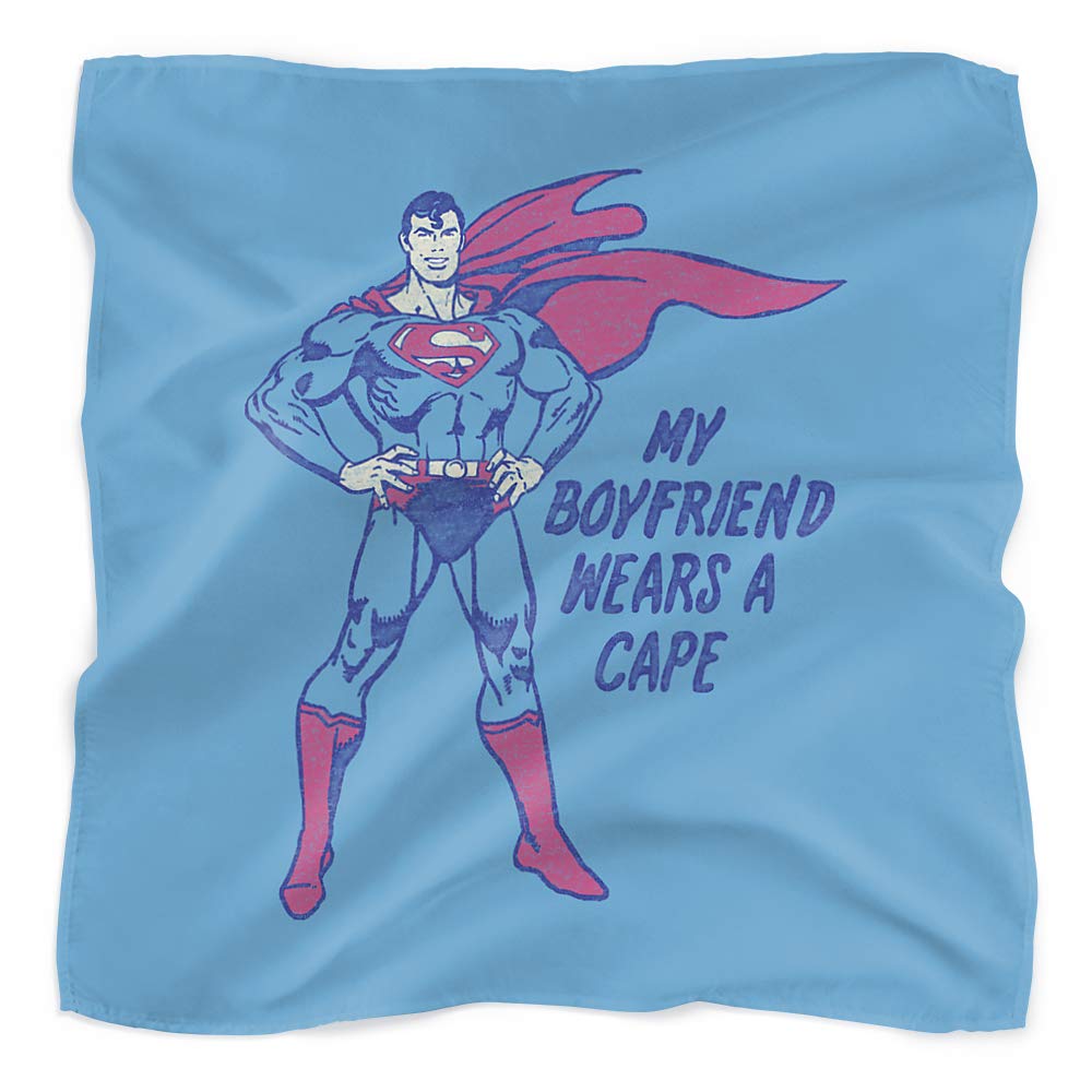 Superman Boyfriend Bandana Cape - 21x21 Inch Soft Cotton Neck Scarf for Cosplay, Halloween Costume & Superhero Themed Parties - Perfect Gift for Fans & Collectors