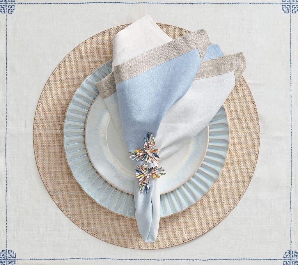 Portofino Waterproof Placemats Set of 4 - Elegant Round Table Mats for Dining, Kitchen, and Outdoor Use - Stain-Resistant & Easy to Clean