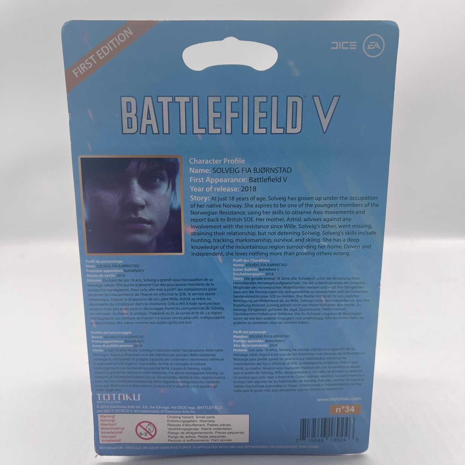 Battlefield 5 V Solveig No. 34 Totaku Action Figure - Collectible Gaming Memorabilia for Display & Gaming Enthusiasts