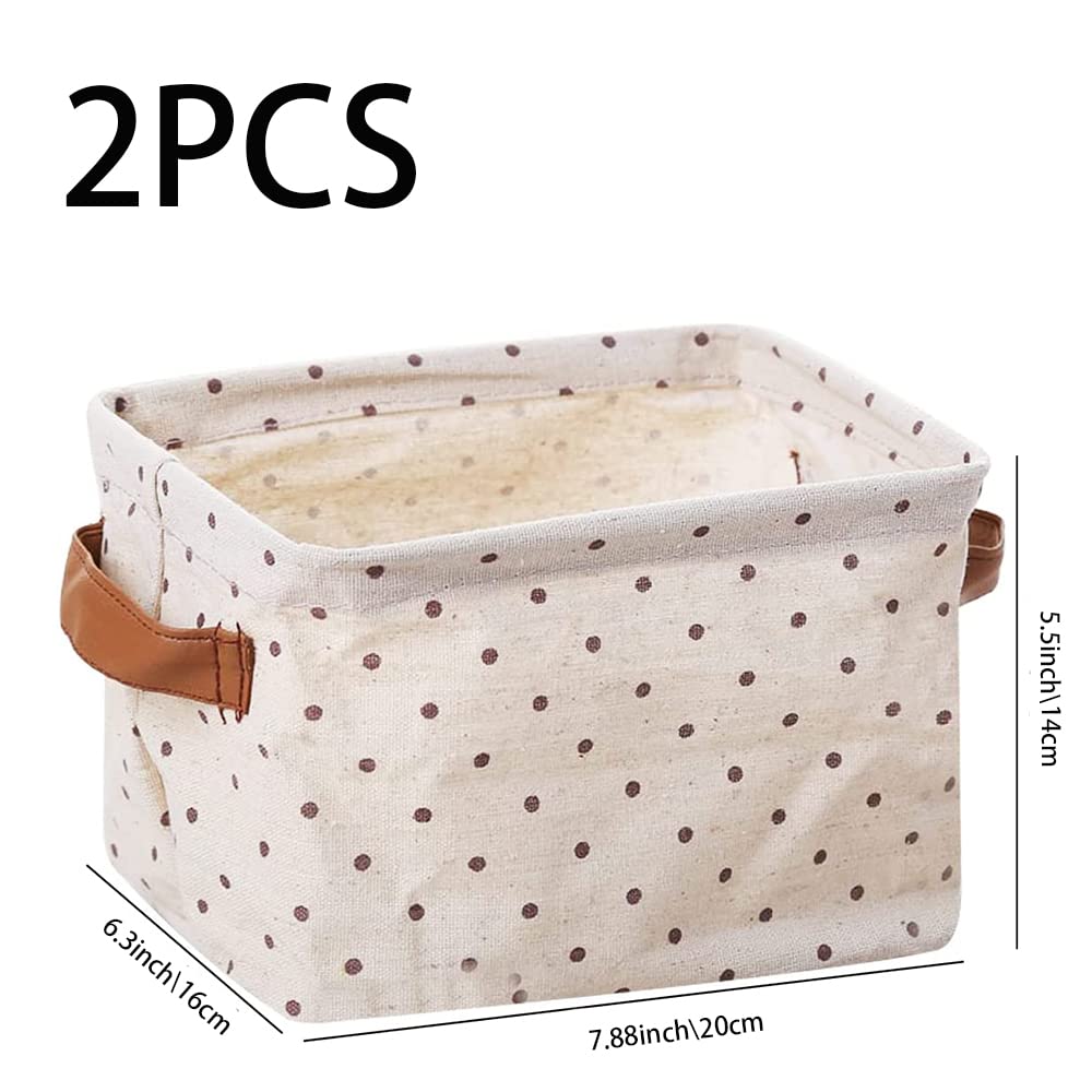 2 Pack Cotton Fabric Bread Baskets - Foldable Kitchen Storage Bins for Bread, Fruits & Vegetables | Perfect for Home, Bakery, or Restaurant Use (JY-001)
