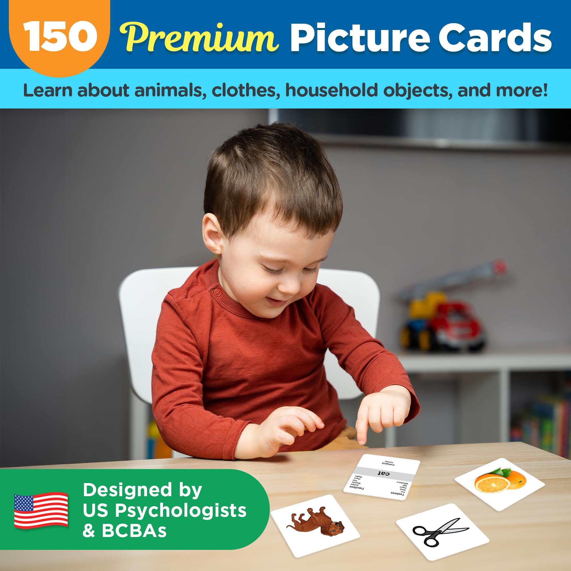 ThinkPsych First Nouns Picture Play Cards – Award-Winning Speech Therapy Flash Cards for Toddlers (150 Cards) – Autism Learning & Homeschool Materials – Ideal for Early Vocabulary Development & Language Skills
