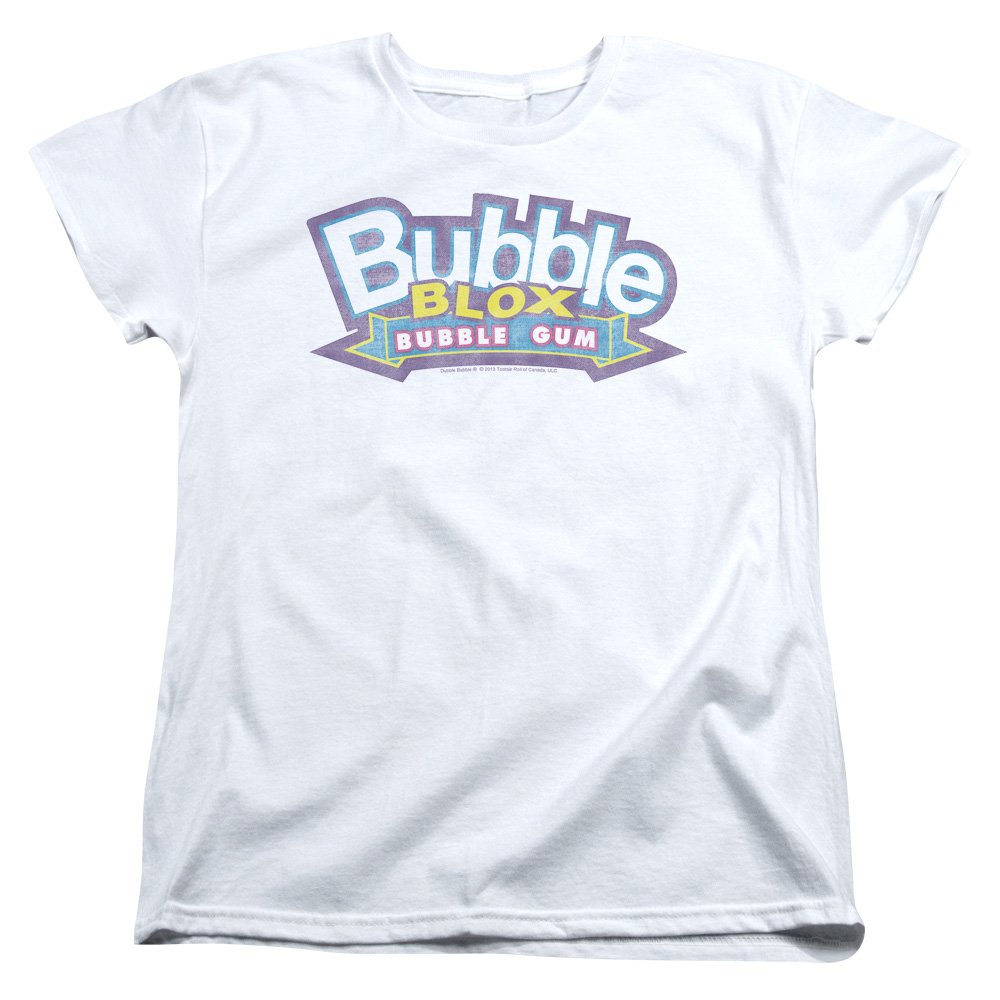 Trevco Dubble Bubble Bubble Blox Women's Graphic T-Shirt | Fun Retro Candy Design | Casual Cotton Tee for Everyday Wear, Parties & Nostalgic Outfits