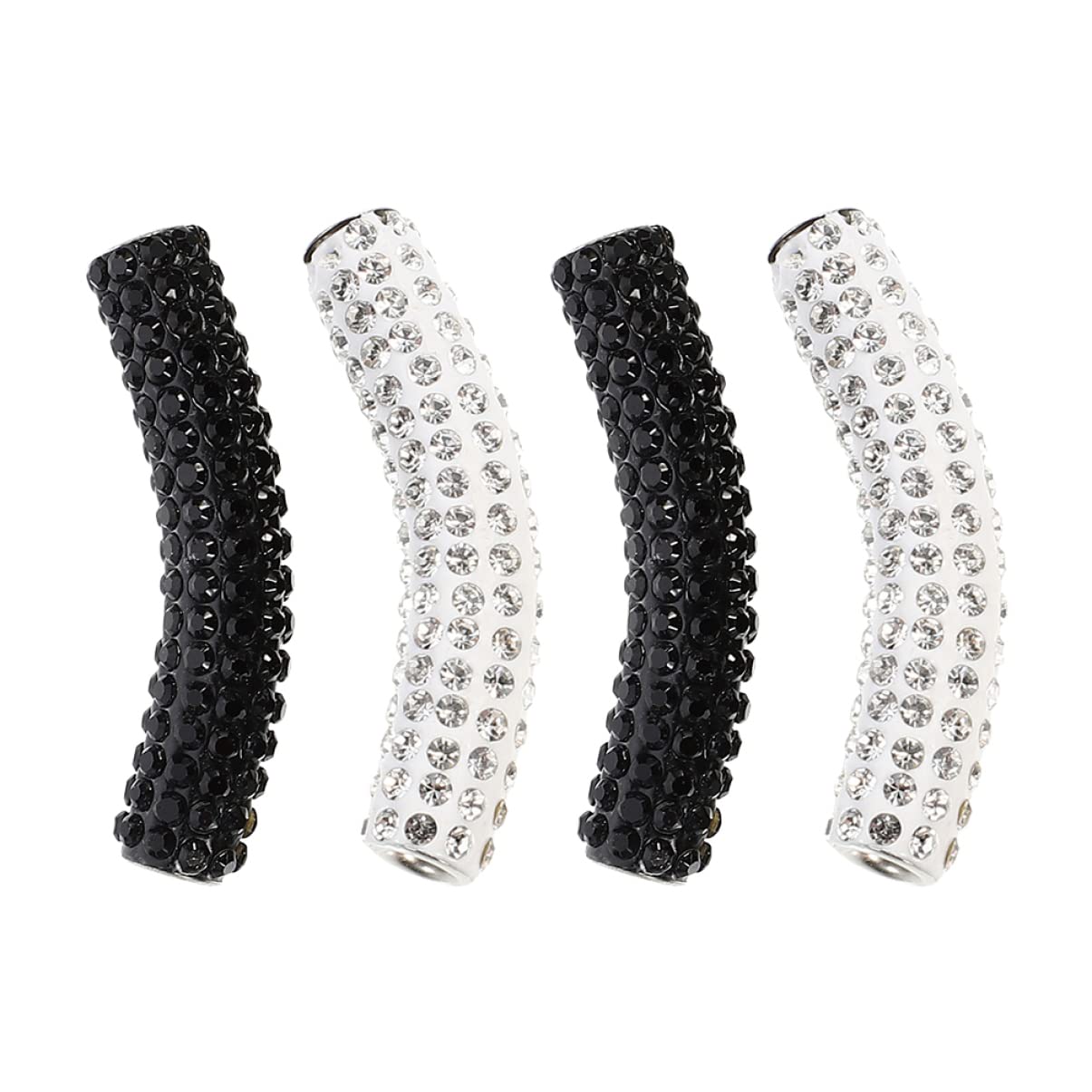 Ciieeo 4pcs Rhinestone Tube Shoe Lace Charms - Metal Shoelace Locks & Spacer Beads for Sneakers & Boots - Perfect for Fashion Accessories & DIY Shoe Decorations