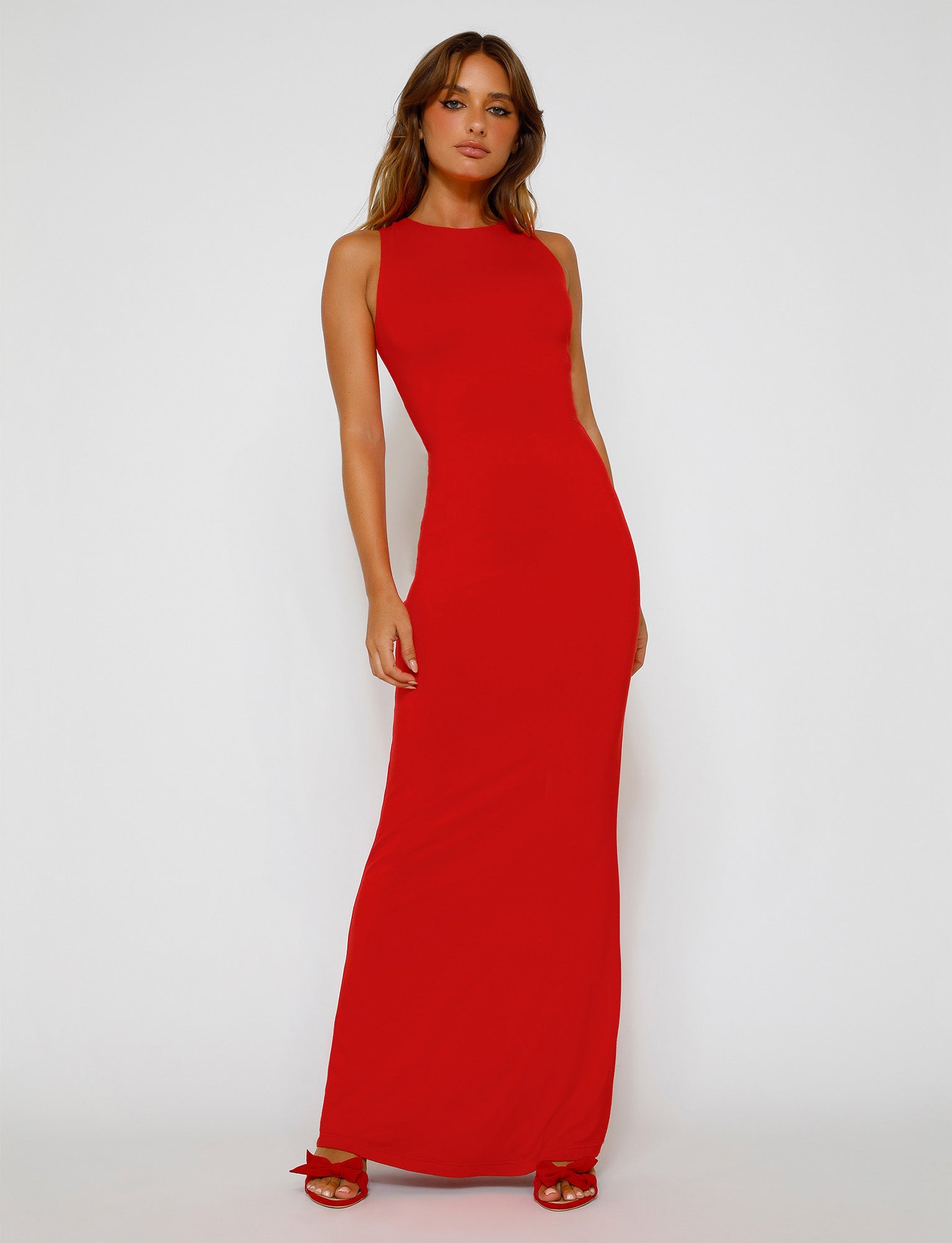 Zahraa Women's Red Dress - Elegant Flowy Maxi Dress for Parties, Weddings & Special Occasions
