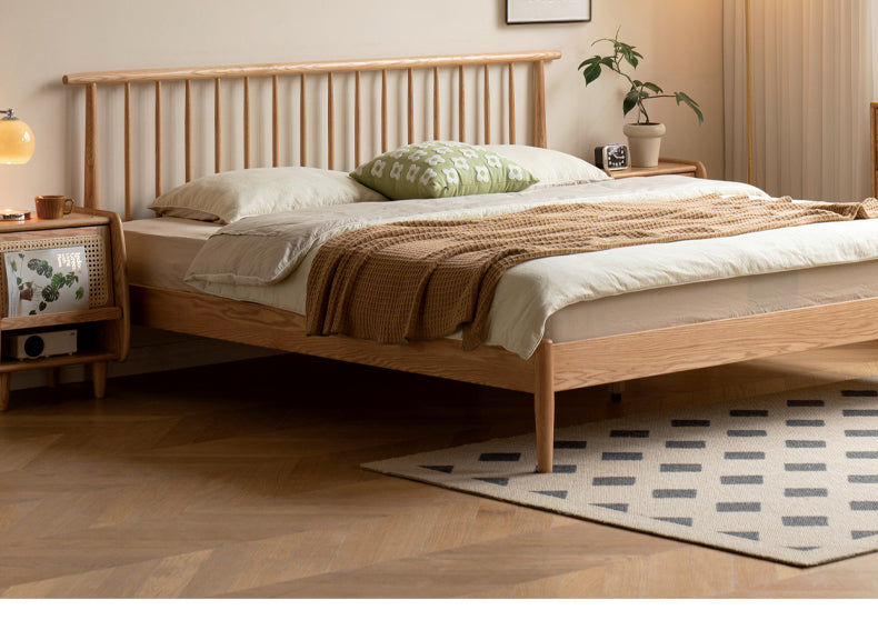 Solid Oak & Beech Wood Windsor Bed - Handcrafted Classic Wooden Bed Frame for Bedroom - Perfect for Master Bedroom, Guest Room & Cozy Farmhouse Style