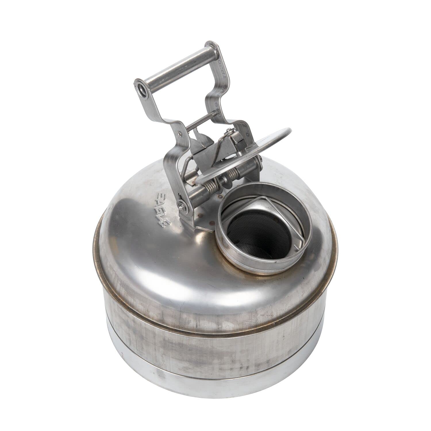 Eagle 1323 2.5 Gallon Stainless Steel 316 Safety Disposal Can - Silver | OSHA Compliant Hazardous Waste Container for Garage, Workshop & Industrial Use