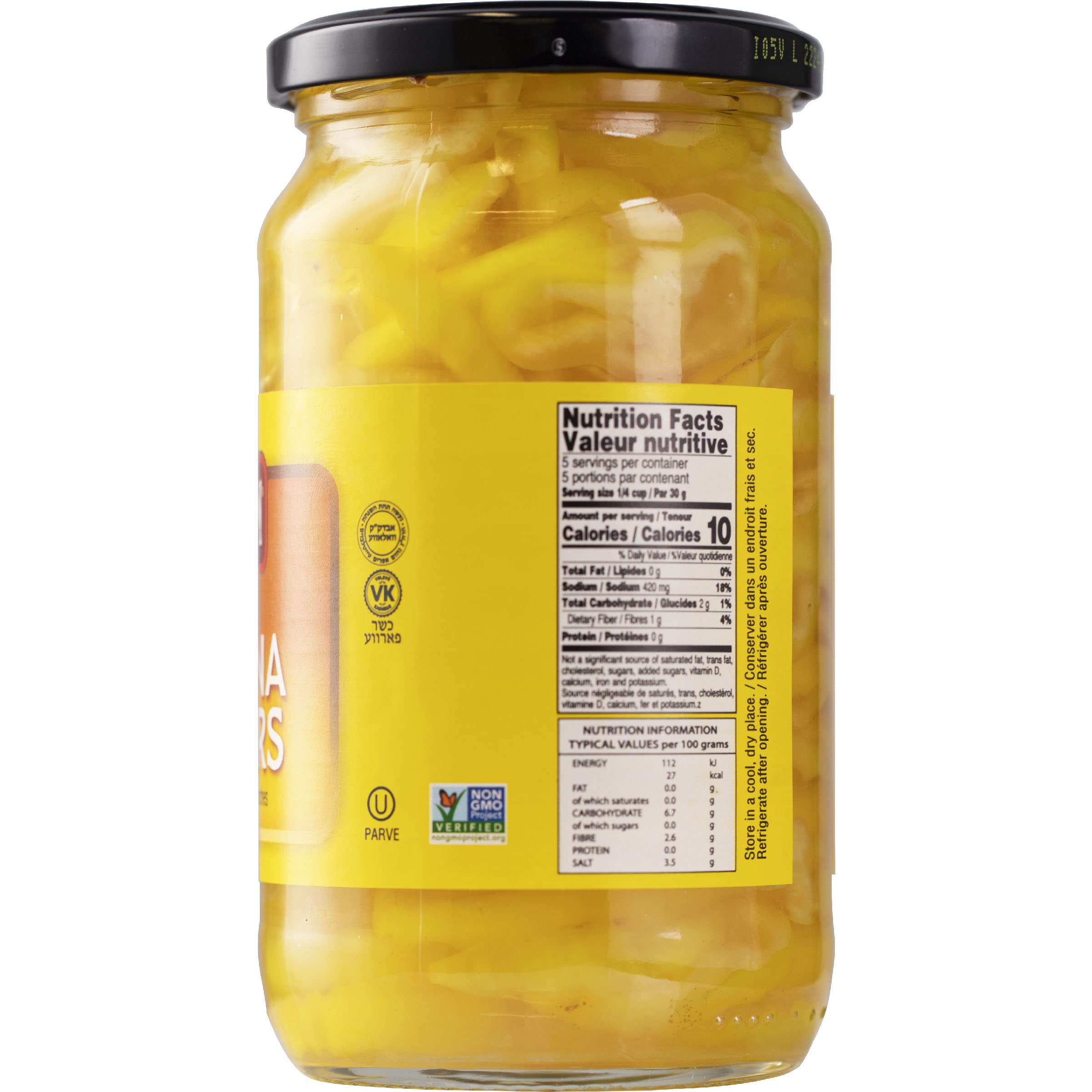 Gefen Deli Sliced Banana Pepper Rings, 16oz (2 Pack) - Mild Heat Pickled Peppers | Stem-Free | Kosher Certified | Perfect for Sandwiches, Salads, Nachos & Pizza Toppings | Great for Meal Prep, BBQ Parties & Charcuterie Boards