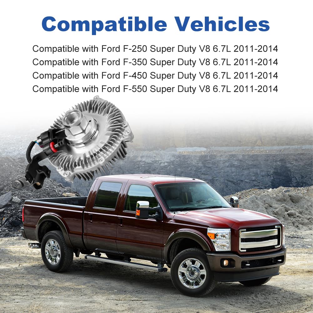 High Performance Cooling Radiator Fan Clutch Replacement for Ford F-250 F-350 F-450 F-550 Super Duty 2011-2019 | Compatible with 6.7L V8 Diesel Engine | Direct Fit for BC3Z8A616D | Perfect for Off-Roading, Towing & Heavy Duty Use