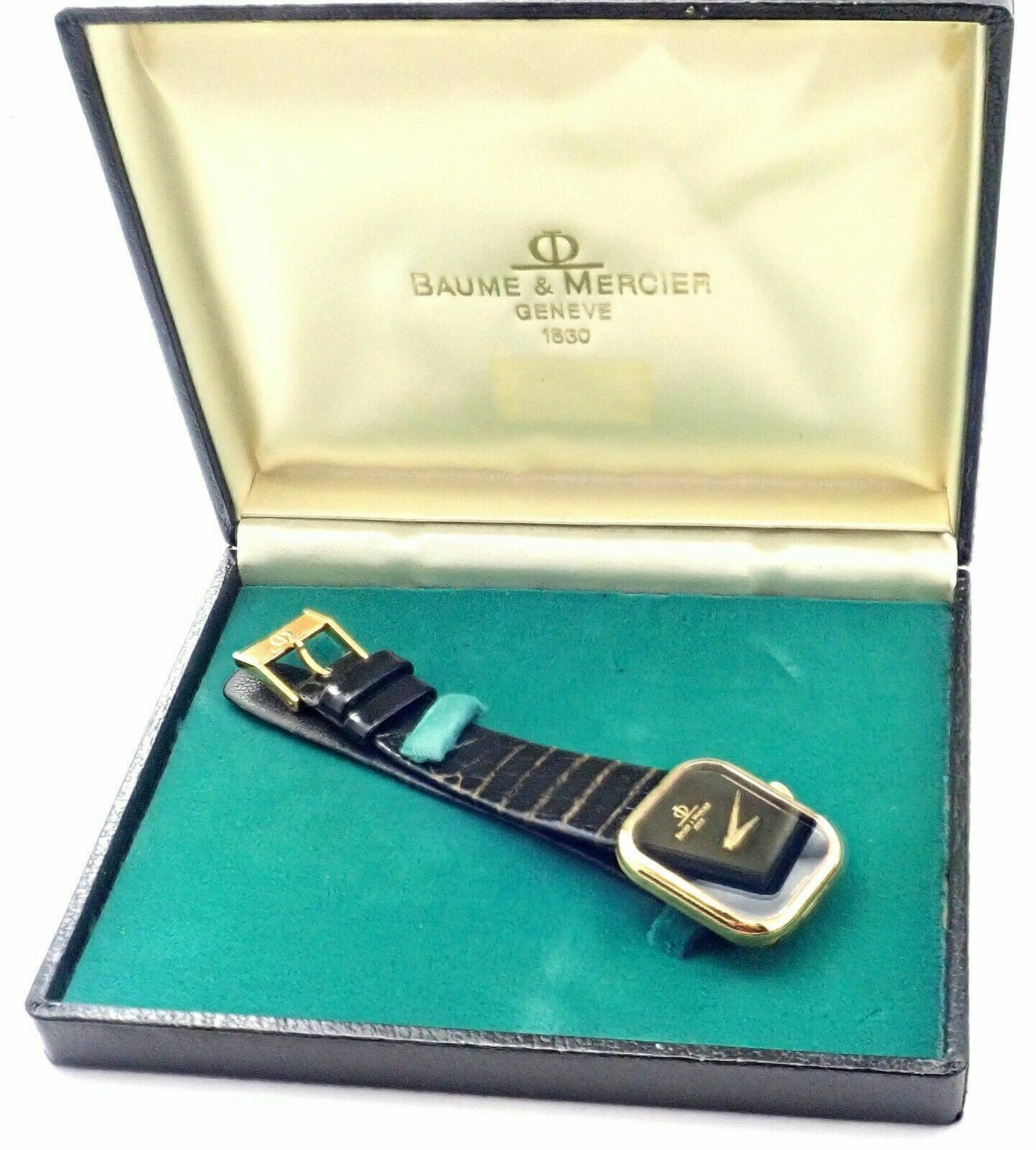 Authentic Baume & Mercier 18k Yellow Gold Manual Wind Luxury Watch 38304 - Perfect for Formal Events & Business Occasions