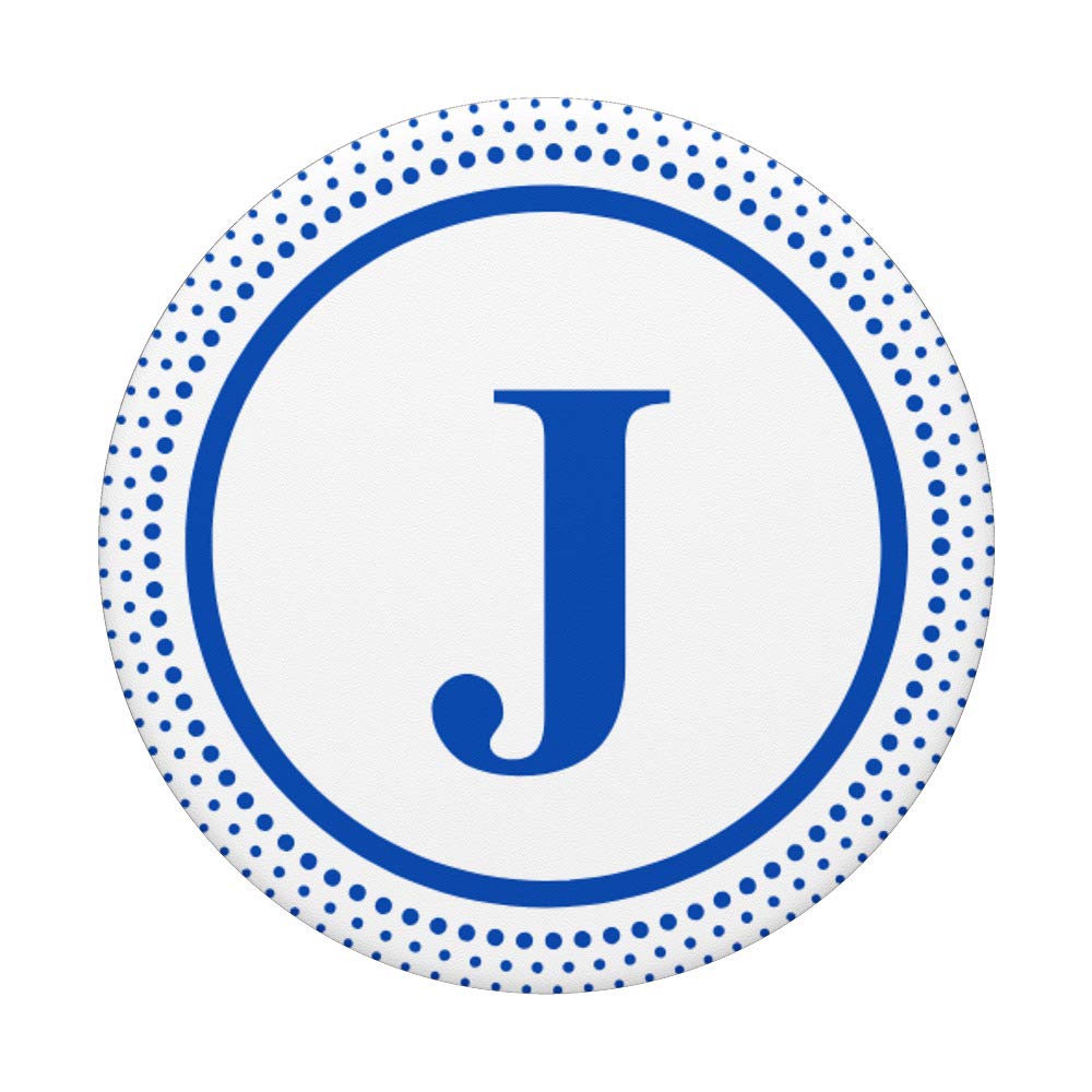 J Monogram Sapphire Blue PopSocket Grip & Stand for Phones & Tablets - Perfect for Home, Office, and Travel Use