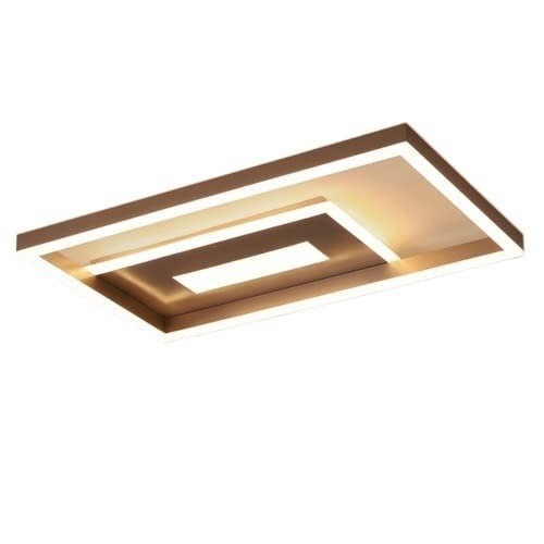 Nordic Wood LED Ceiling Light - Modern Rectangular Fixture for Living Room, Bedroom, Study & Stairwell | Warm White Lighting for Home Atmosphere | Energy Efficient & Stylish Home Decor