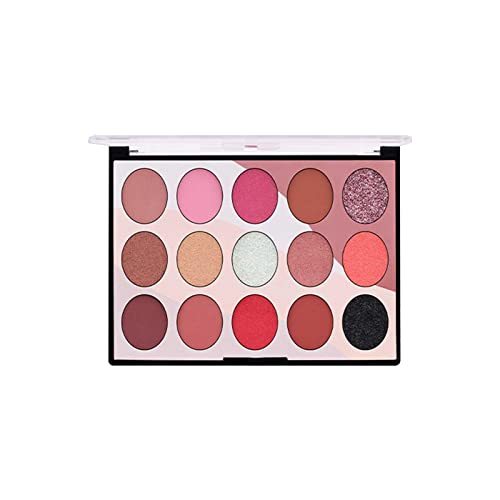 15-Color Shiny Pearlescent Eyeshadow Palette - Matte & Glitter Mixer Tray for Professional Makeup | Perfect for Party, Date Night & Special Occasions