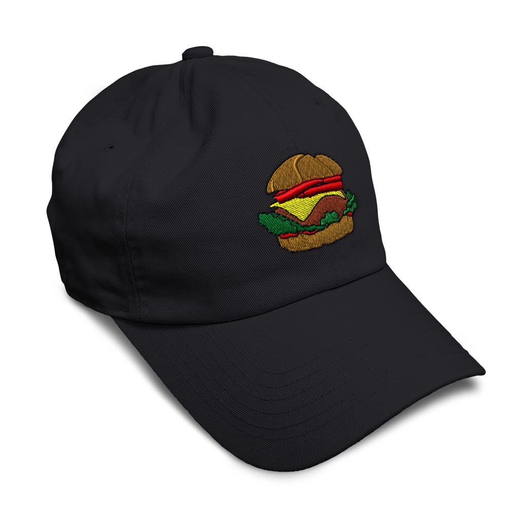 Speedy Pros Soft Baseball Cap with Hamburger Embroidery - Cotton Twill Dad Hats for Men & Women - Perfect for Casual Wear, Outdoor Activities & Fast Food Lovers