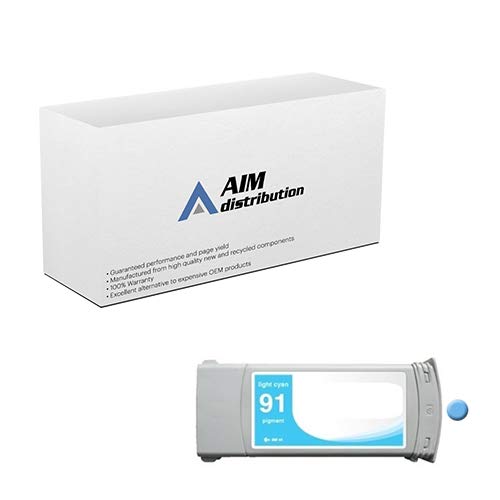 HP NO. 91 Light Cyan Ink Cartridge (C9470A) Replacement - 775ml High-Yield AIM Compatible Ink for HP Printers - Perfect for Home Office Printing & Photo Projects