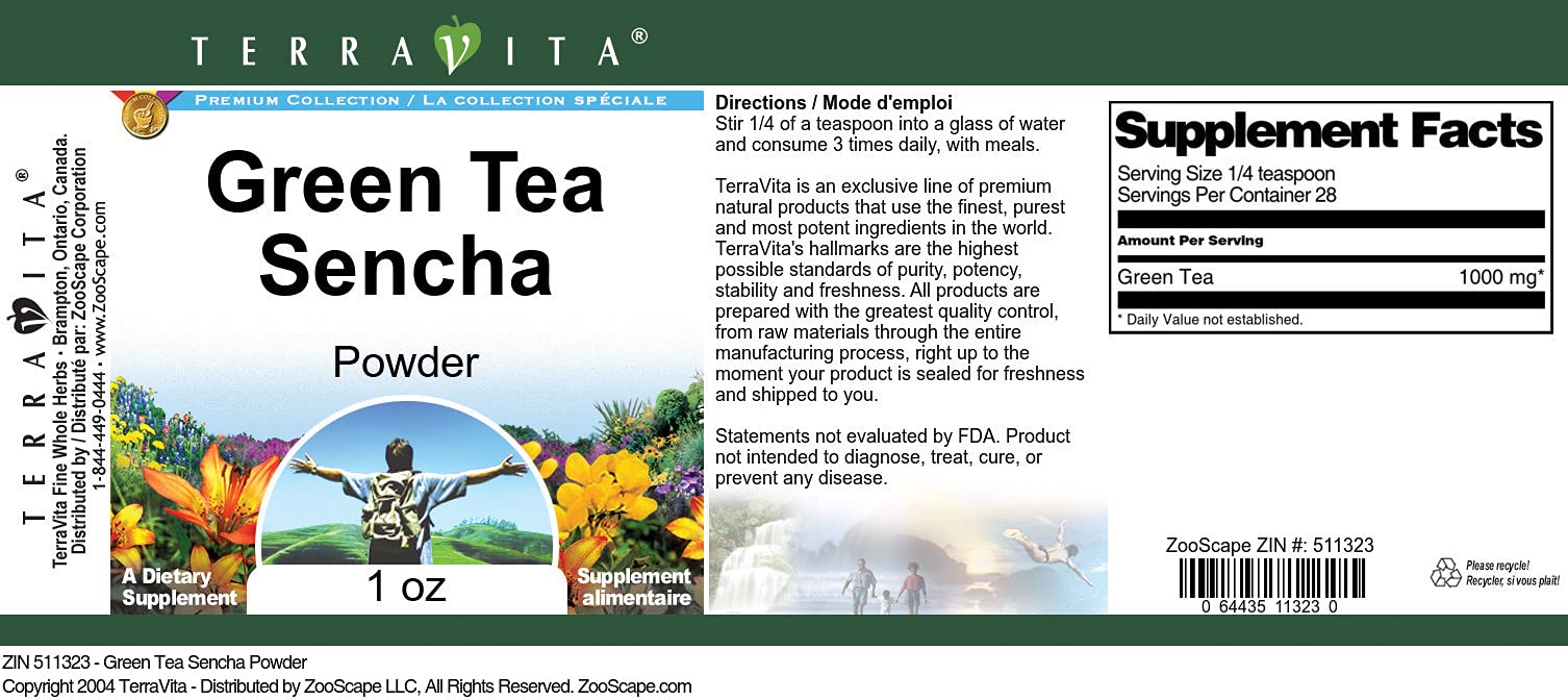 Organic Japanese Sencha Green Tea Powder - 1 oz (28g) | Premium Matcha Alternative for Smoothies, Baking & Tea | ZIN: 511323 | Vegan, Gluten-Free Energy Boost for Wellness & Detox