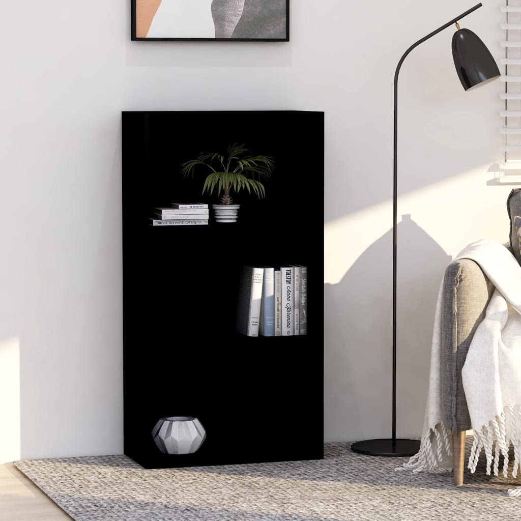 3-Tier Black Bookcase & Cube Storage Cabinet - 23.6