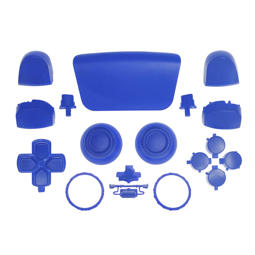 PS5 Controller Parts - Replacement Clip Shell, Buttons & Thumbsticks (Navy Blue) for Gaming & Repair