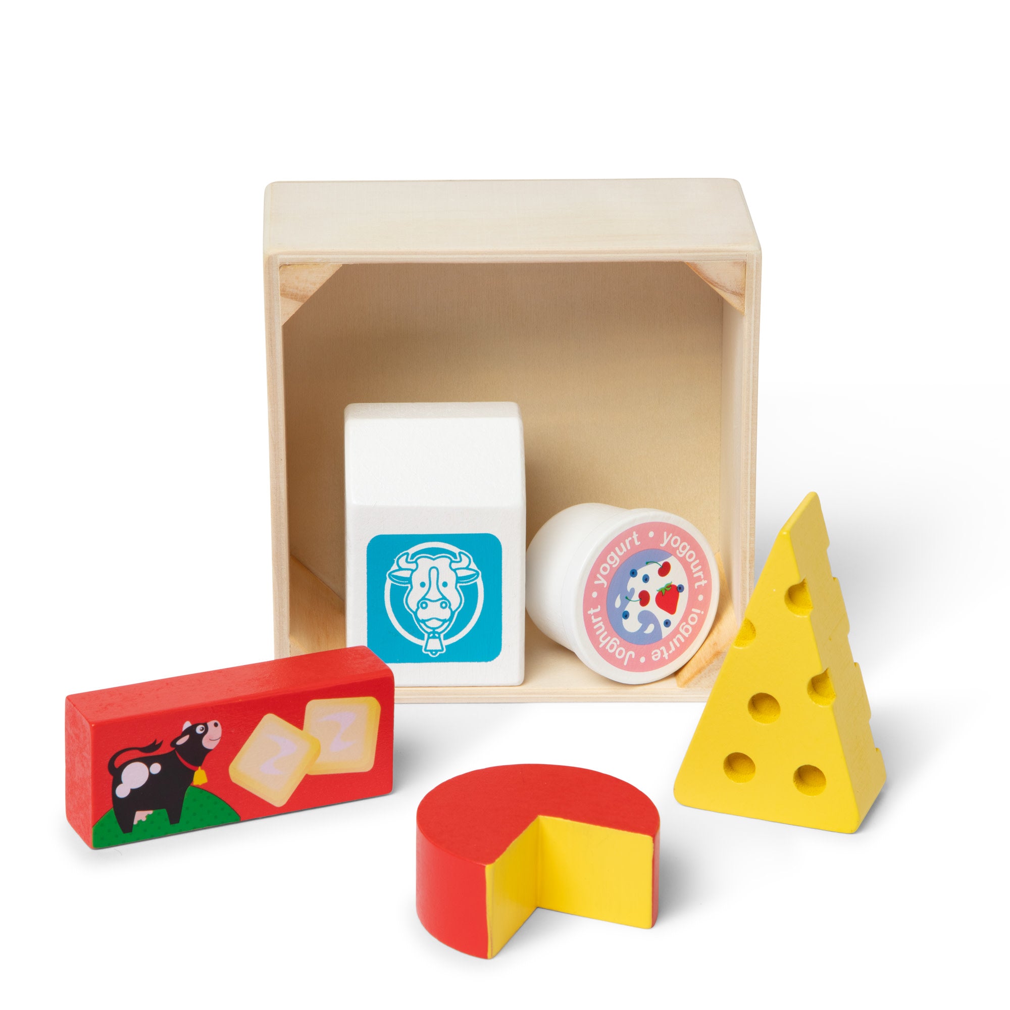Wooden Food Groups Play Set - Dairy | Educational Toy for Kids | Pretend Play Kitchen Accessories for Toddlers & Preschoolers