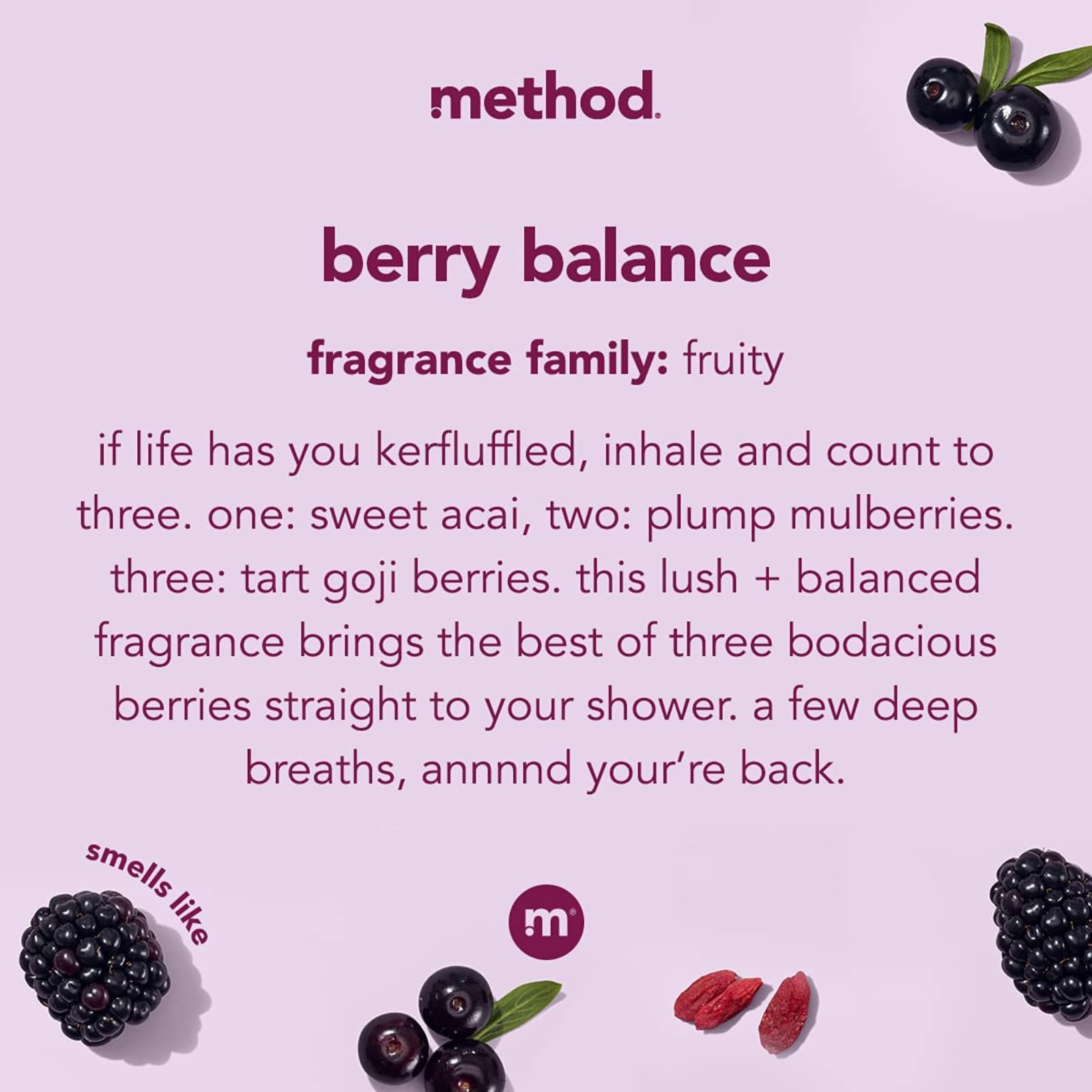 Method Pure Peace & Berry Balance Body Wash - Hydrating & Refreshing for Daily Shower & Bath | Vegan & Cruelty-Free