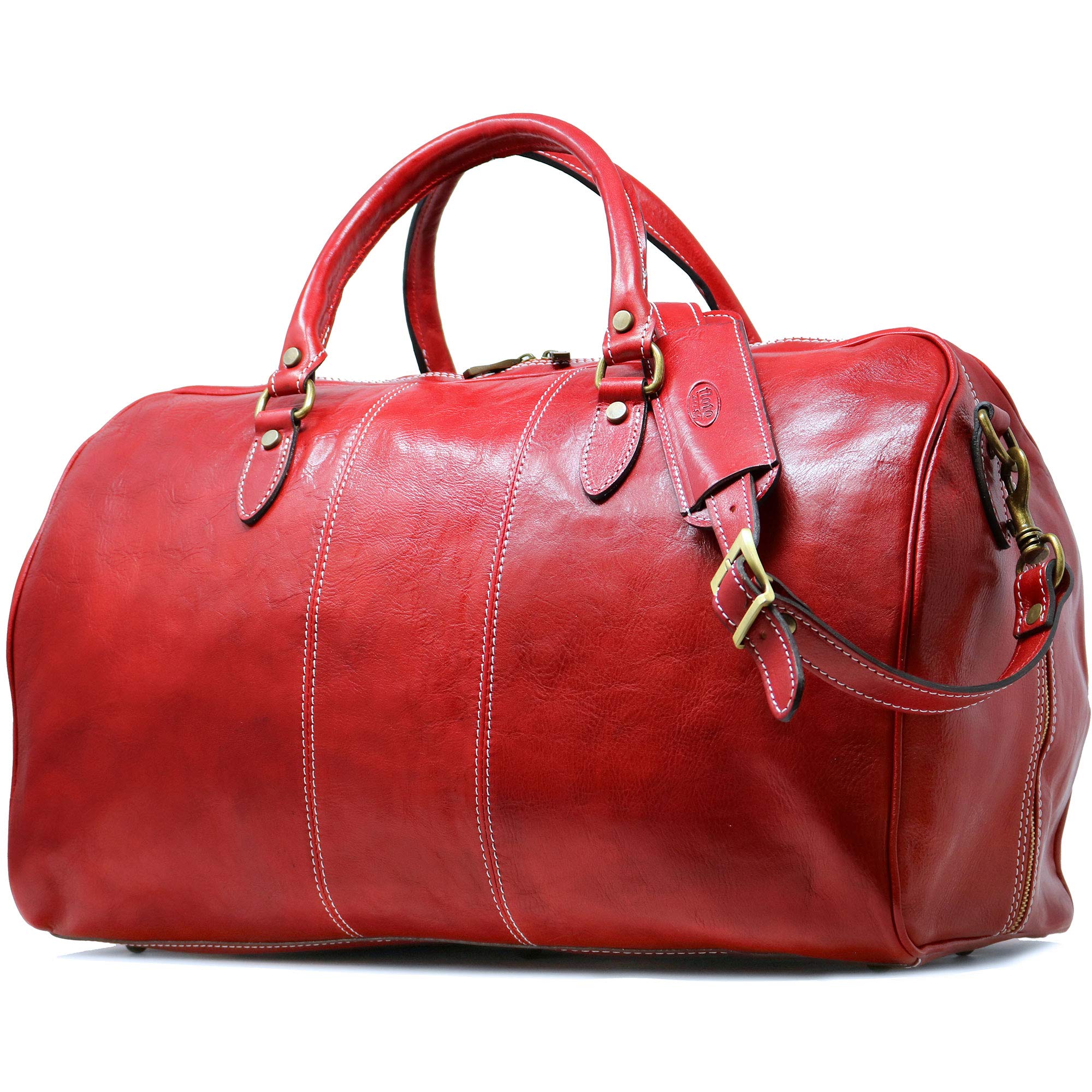 Premium Italian Leather Weekender Bag - Floto Luggage Venezia Duffle for Travel & Gym | Handcrafted Genuine Leather Carry-On | Perfect Business Trip & Weekend Getaway Accessory