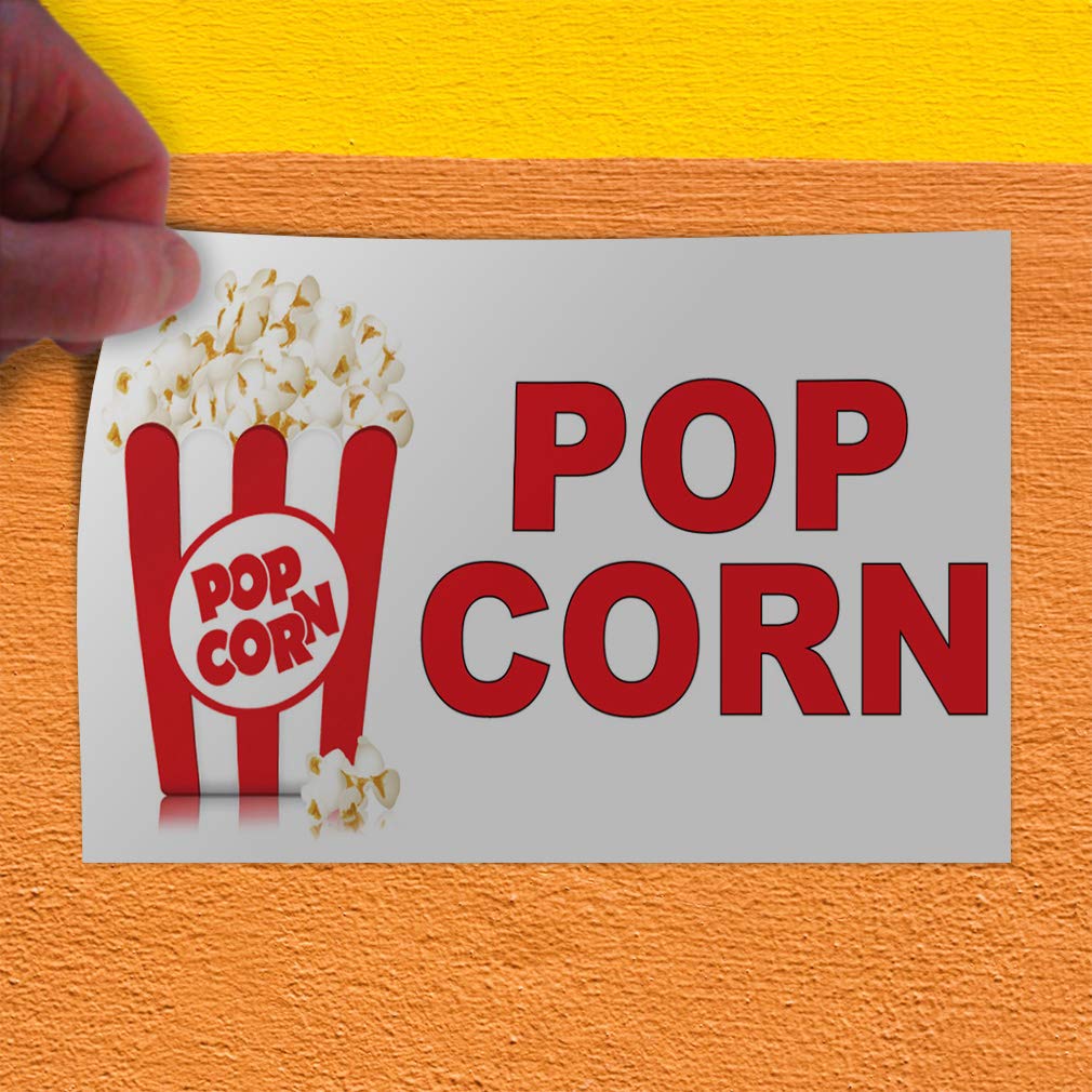 Premium Vinyl Decal Stickers - Multiple Sizes (7x5 Inches) for Popcorn, Food Bars & Restaurant Trucks - Durable Industrial Safety Signs & Labels - Perfect for Commercial Kitchens, Food Trucks & Retail Stores