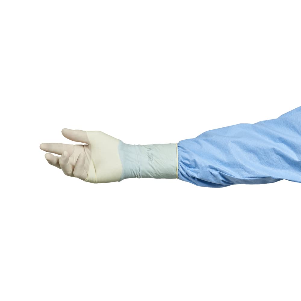 HALYARD Micro Surgical Gloves - Neoprene Powder-Free Sterile Medical Gloves (5.9 mil Thick, Cream) for Precise Procedures & Sensitive Skin Care