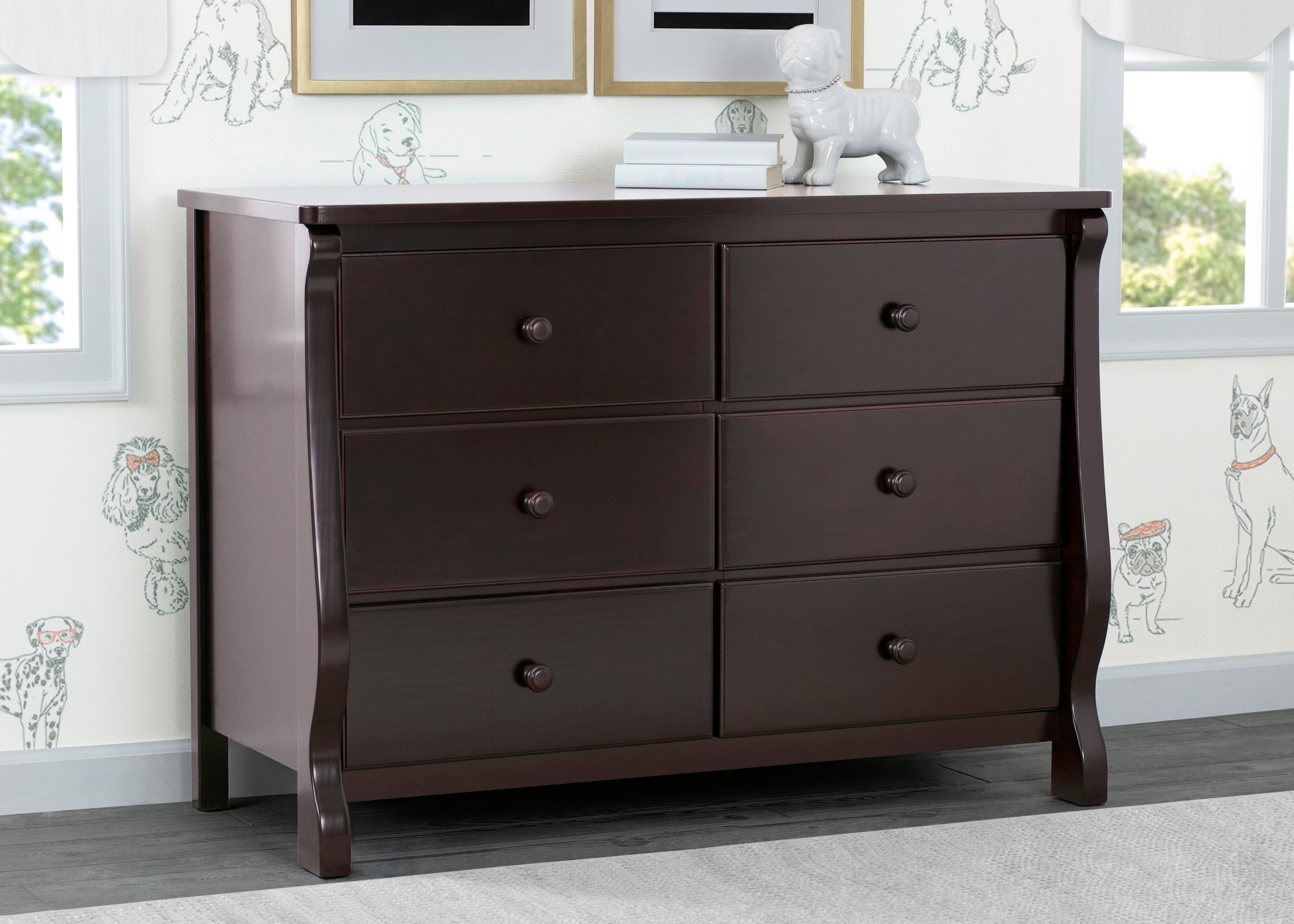 6-Drawer Dresser with Interlocking Drawers - Canton & Eclipse Style for Bedroom Storage & Organization - Perfect for Master Bedroom, Guest Room, or Nursery